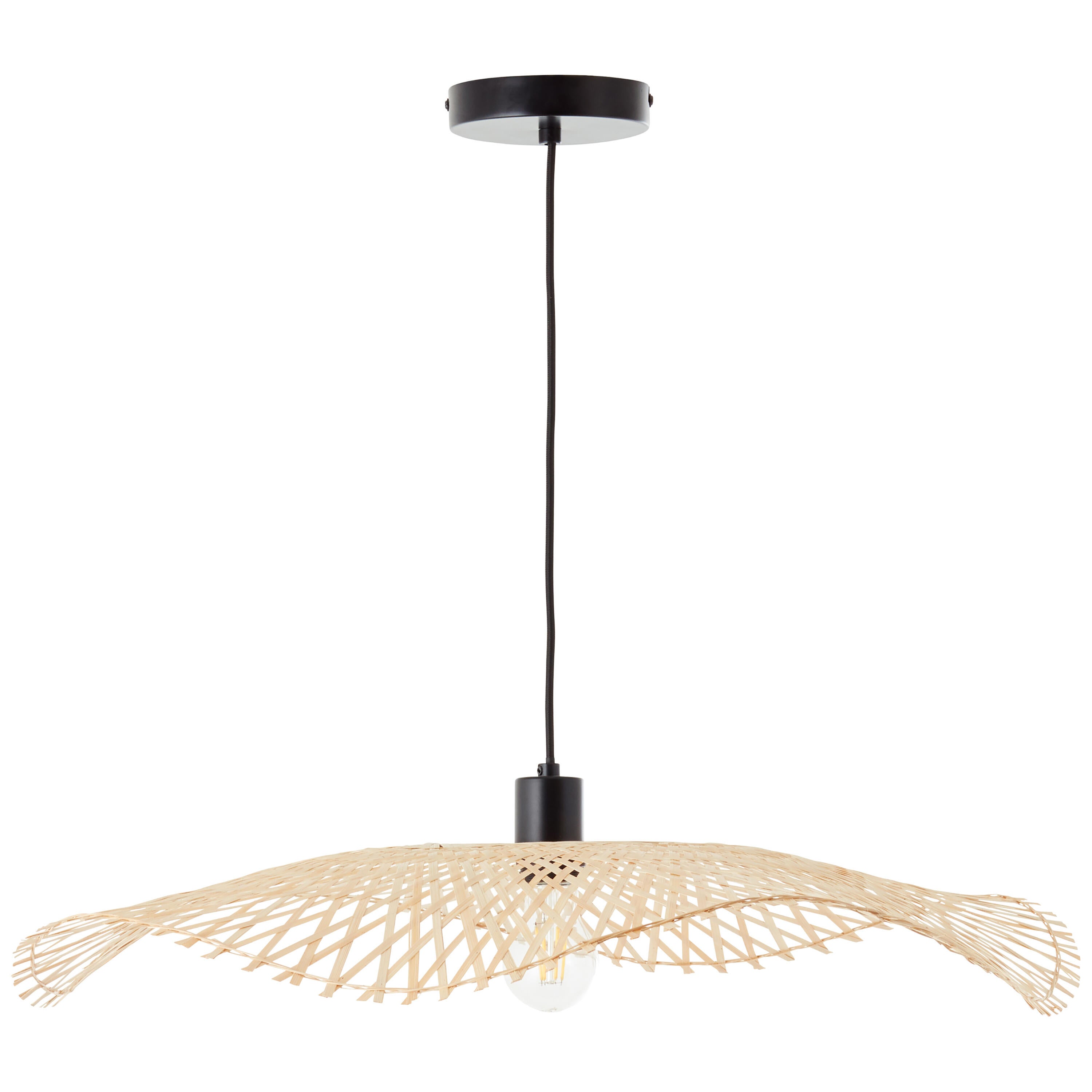 Candeeiro de teto suspenso E27 d 70 cm 1 luz bambo natural Inspire Pizzi - 2