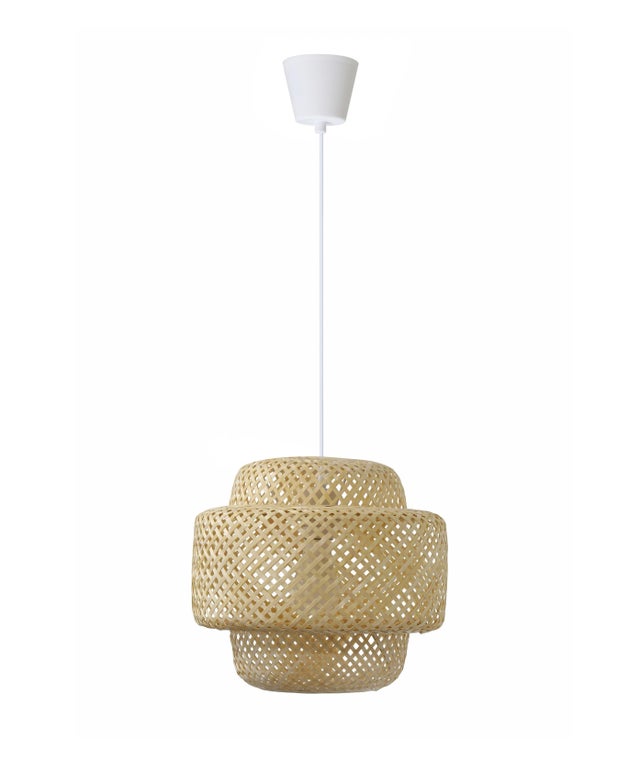Lámpara de techo colgante de bambú beige 1 luz E27 Cabana 30 cm