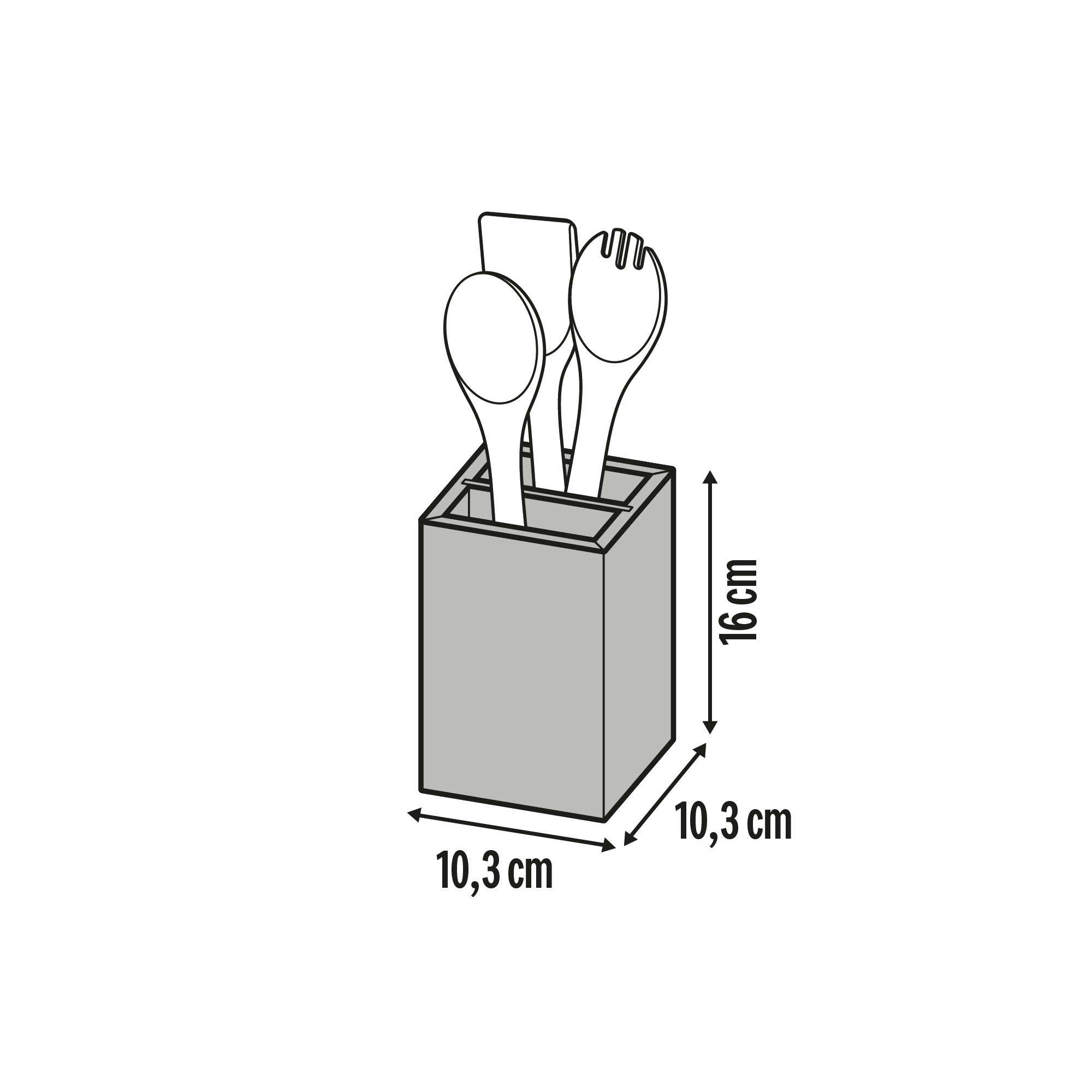 Porte-ustensiles bambou DELINIA L.10.3 x H.16 cm - 4
