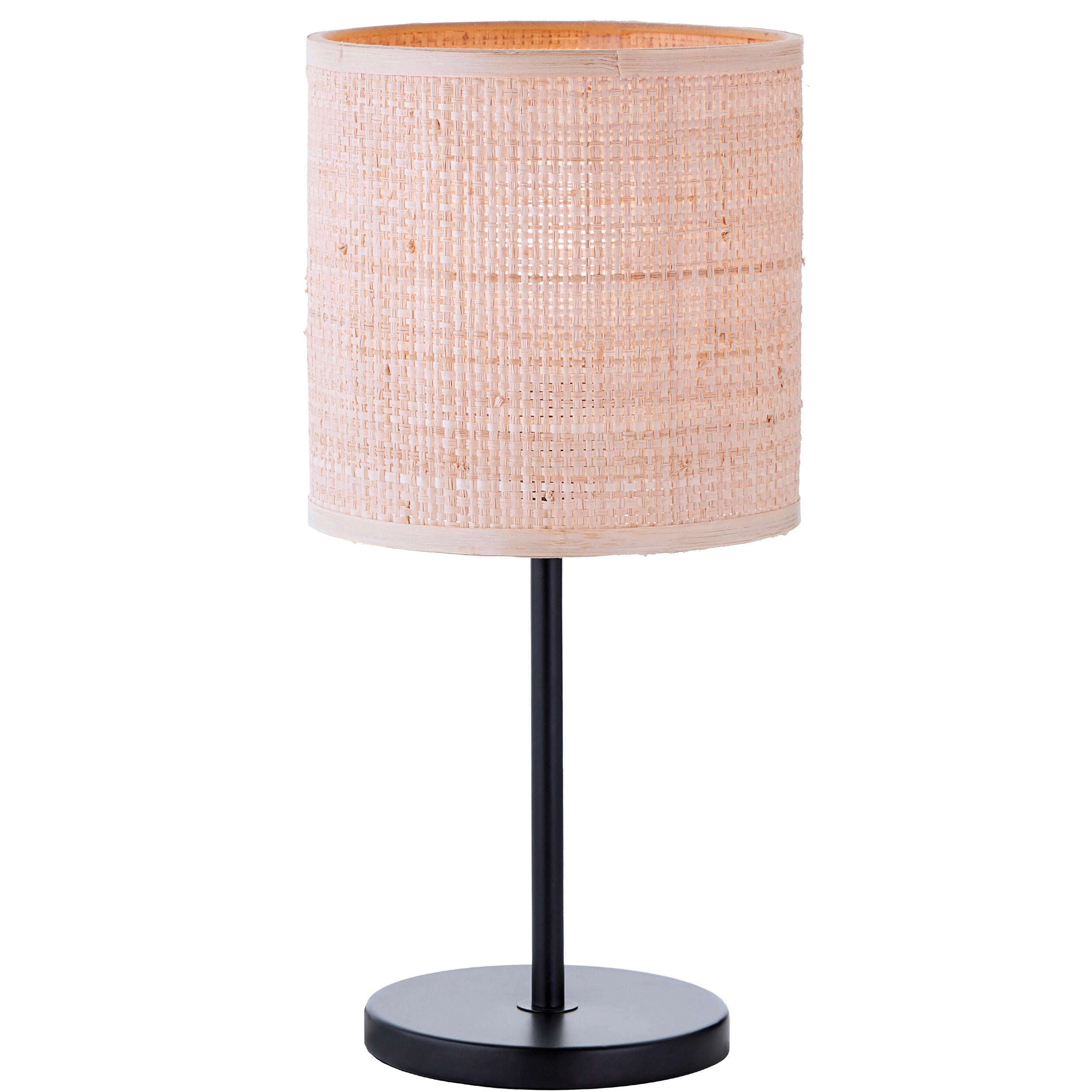 Lámpara de mesa compatible con casquillo E27 Carvi INSPIRE con estructura acero beige pantalla beige de rabia Ø de 17 cm y 36 cm de alto - 14