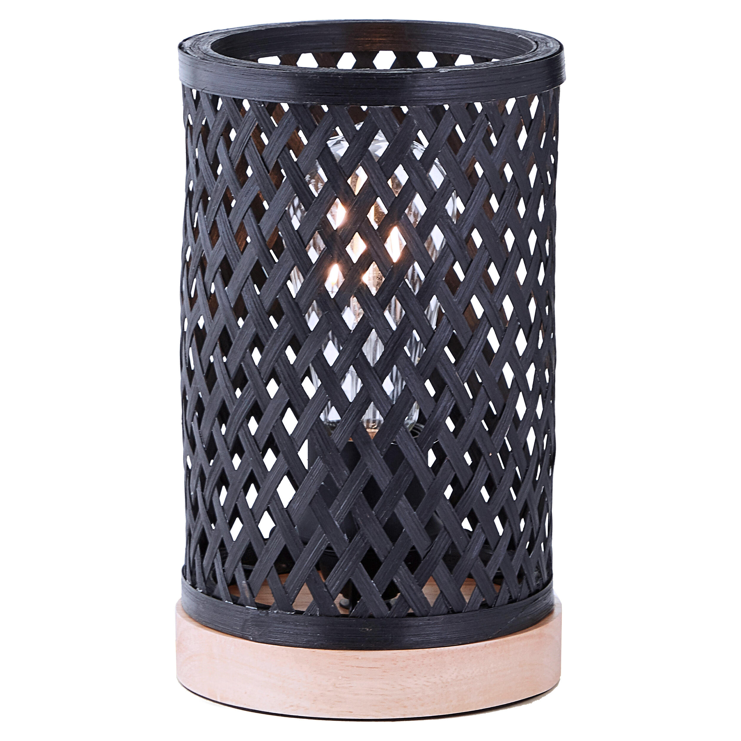 Candeeiro de mesa 23 cm 1 luz bambo preto Inspire Ninon - 27