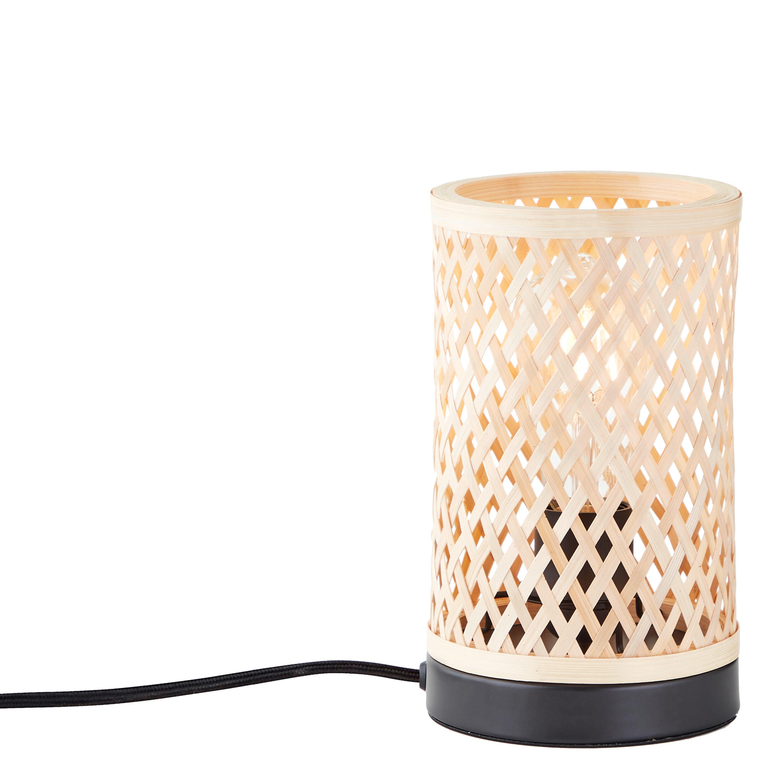 Candeeiro de mesa E27 1 luz bambo preto Inspire Ninon - 26