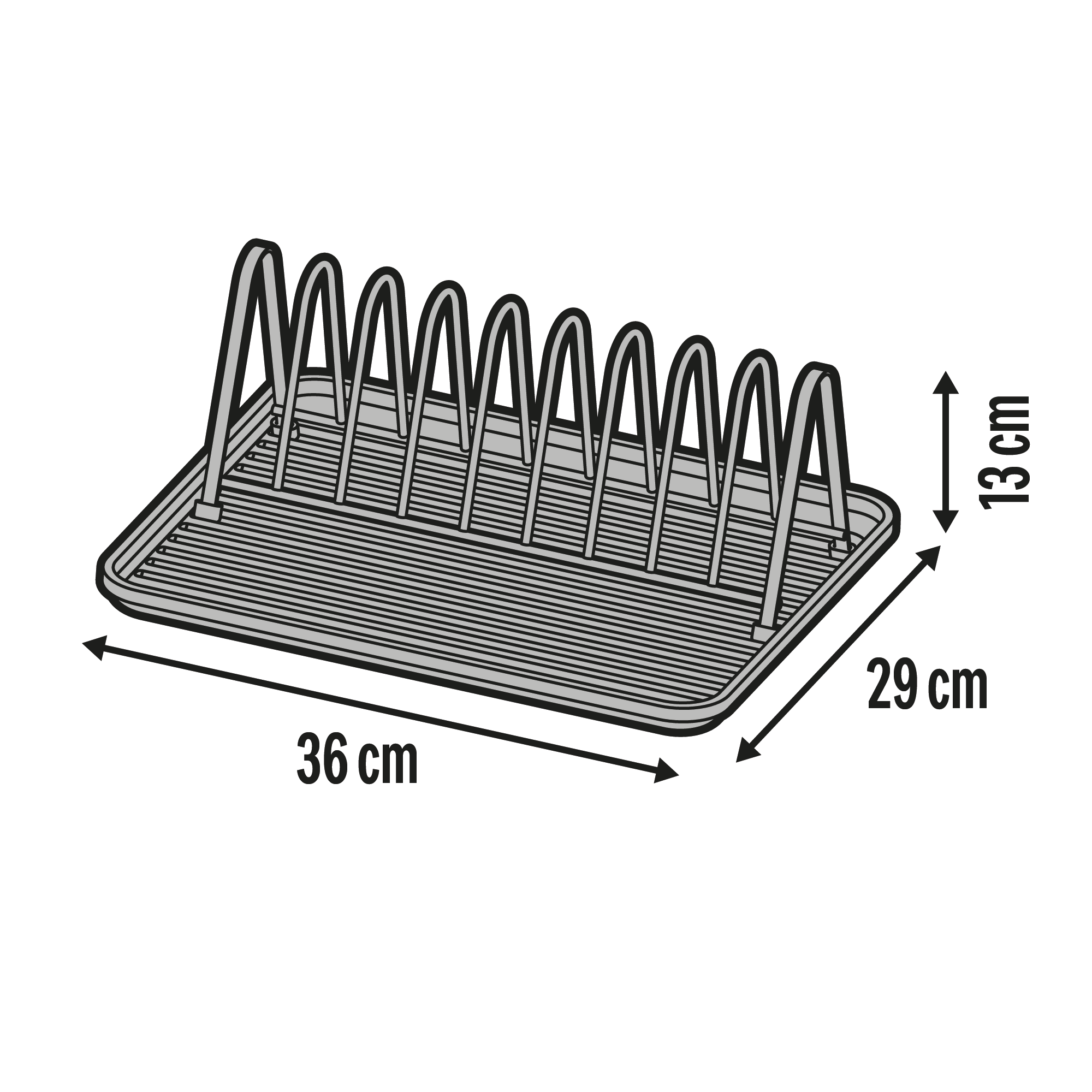 Égouttoir à vaisselle DELINIA acier noir 36 cm - 4