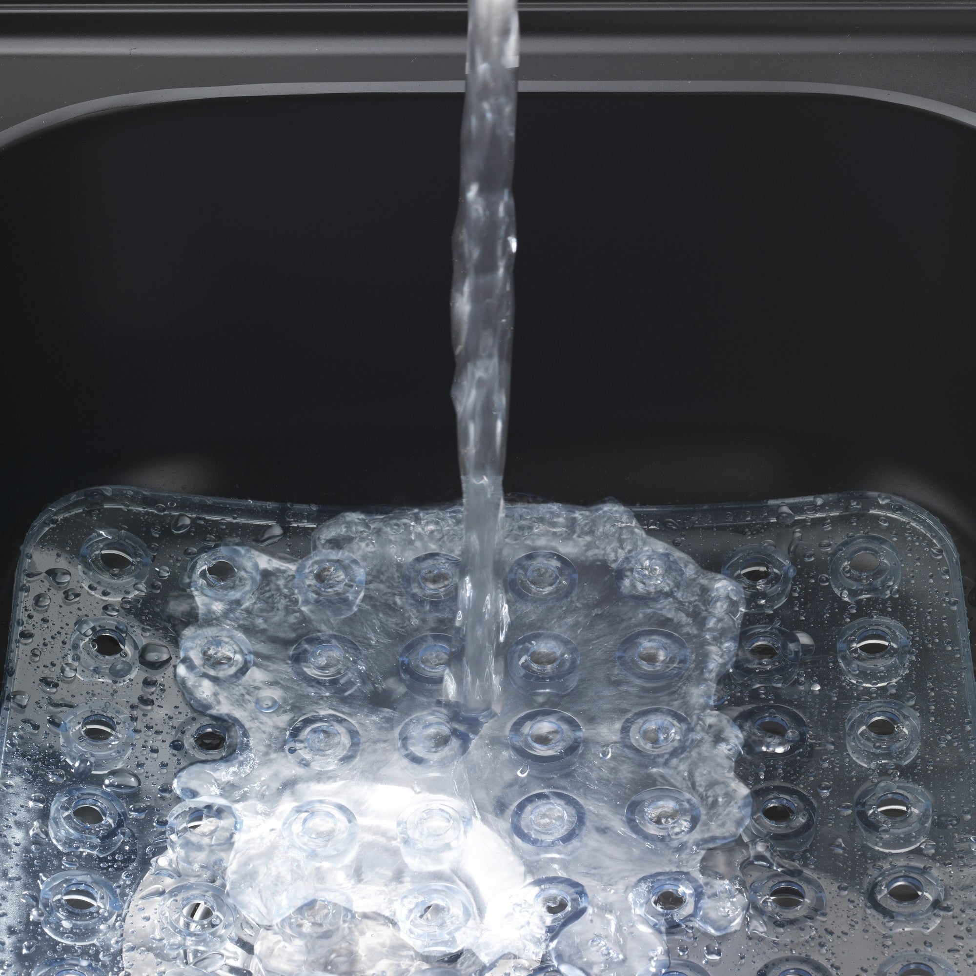 Tapete para lava-louça pvc rectangular 31 x 27,5 cm transparente Wenko Kristall - 2