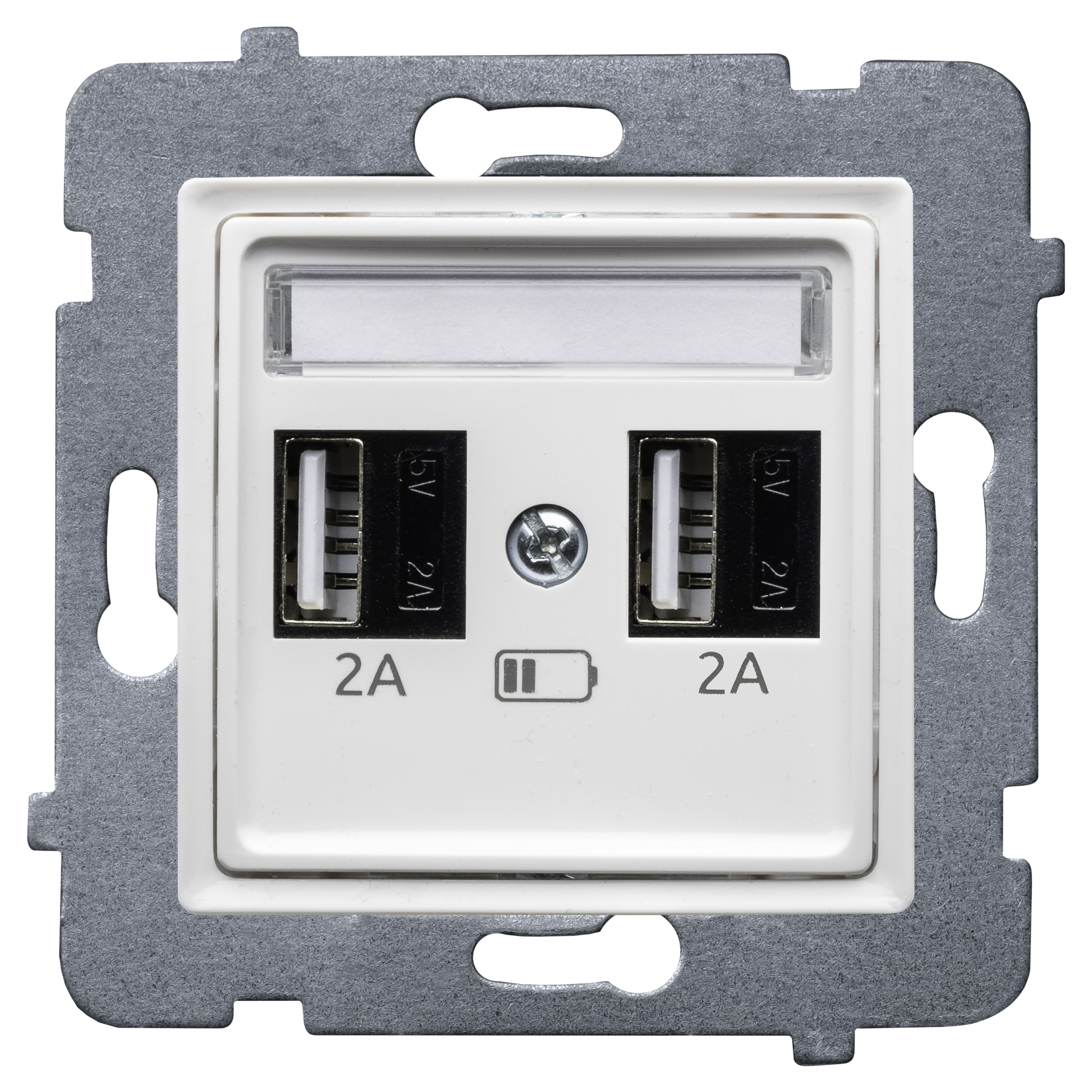 Gniazdo 2xUSB-A 10W Rosa Biały POLMARK