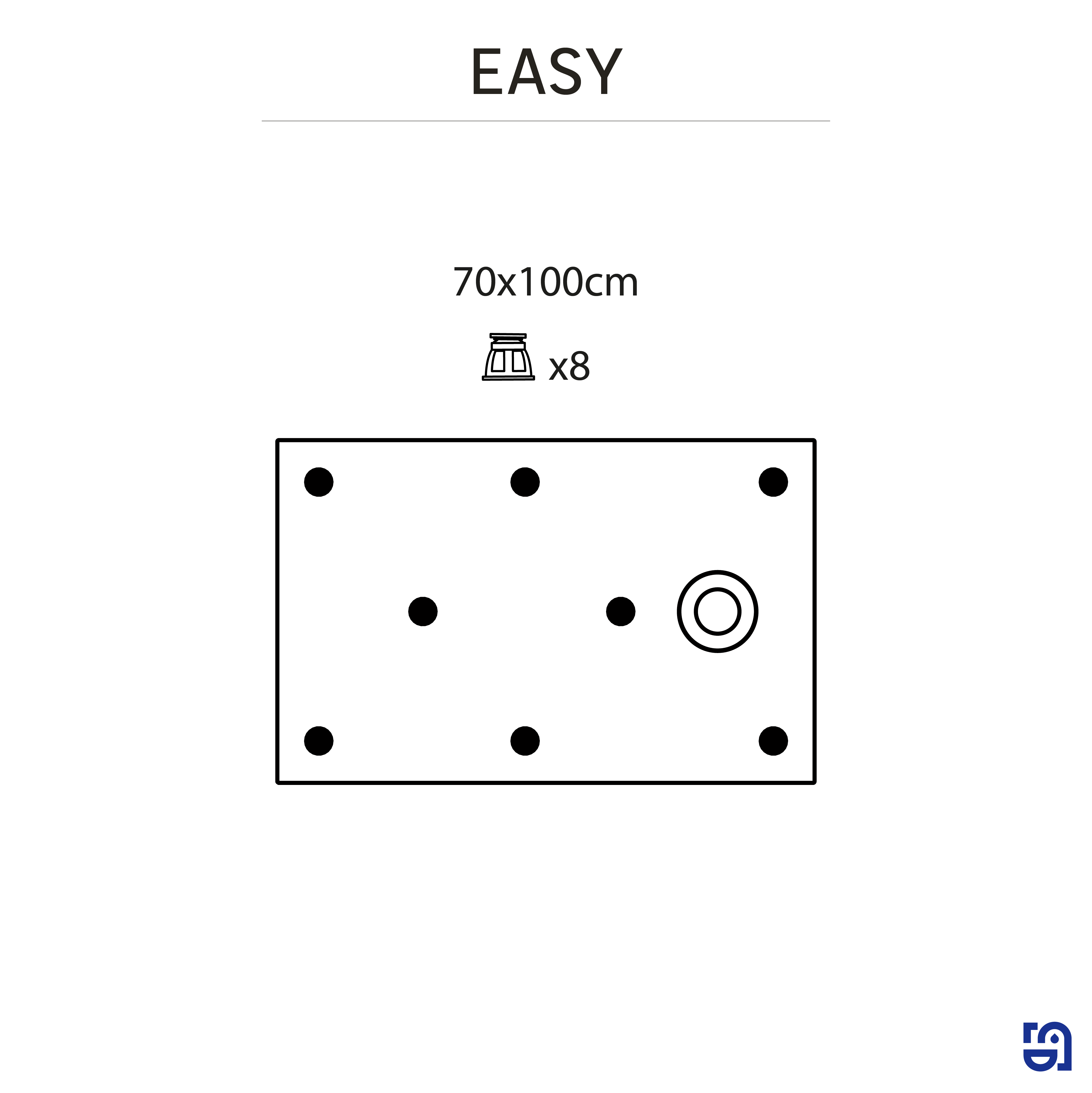 Scrivania Easy bianco lucido 100x50x75 cm