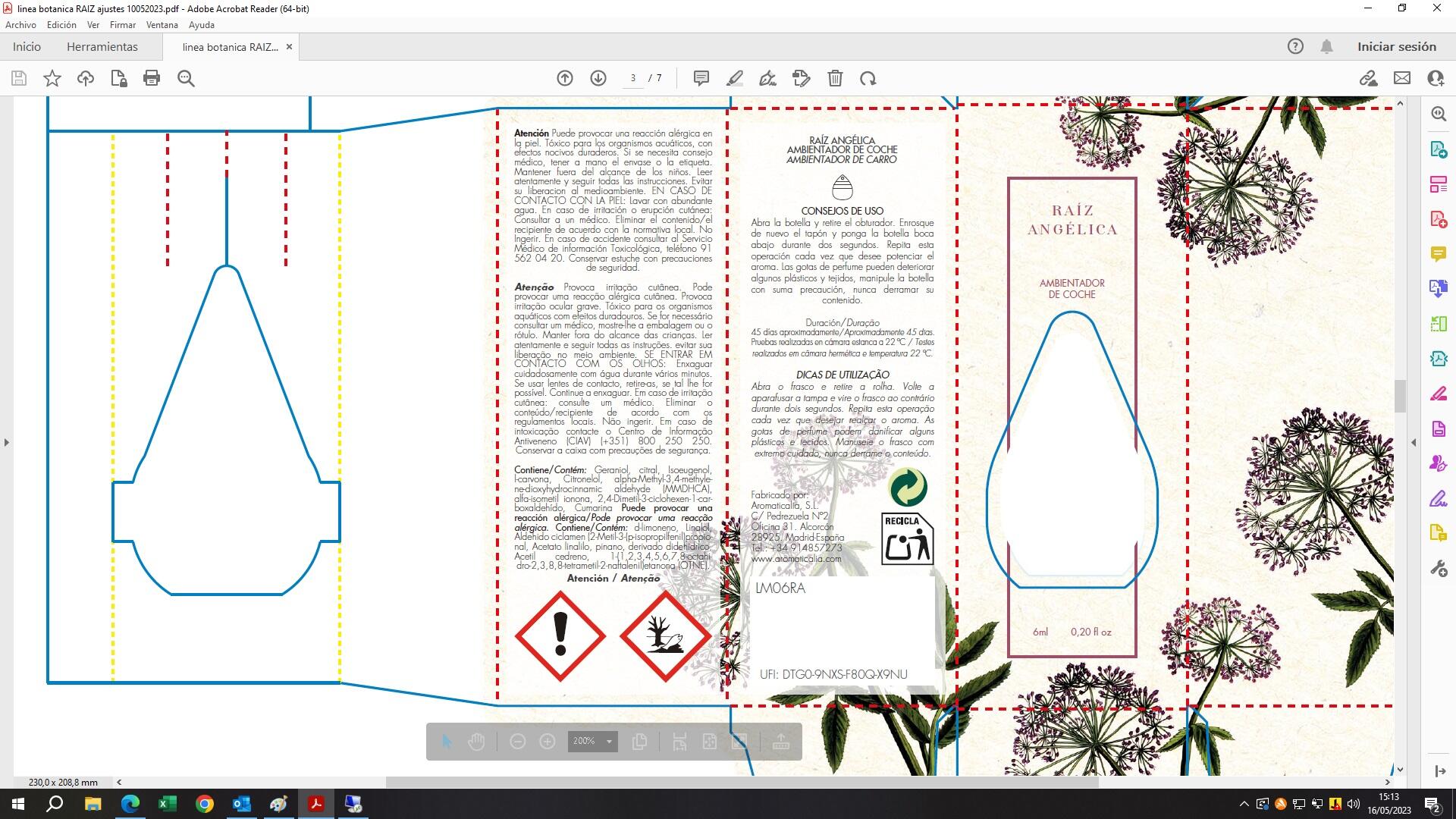 Ambientador carro 6ML RAIZ ANGELICA - 6