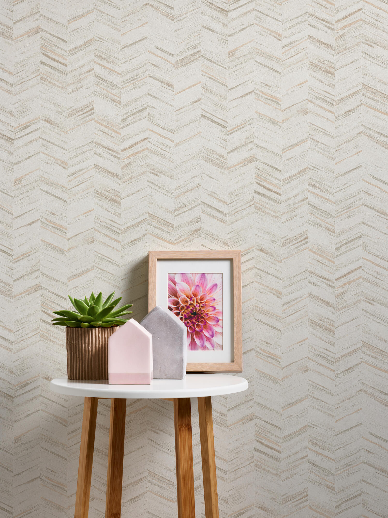 Papel pintado vinilo aplicación cola en pared Geométrico Geo-effect 383096 beige  A.S. CREATION 53cmx10.05m superlavable apto para cocinas o baños - 8