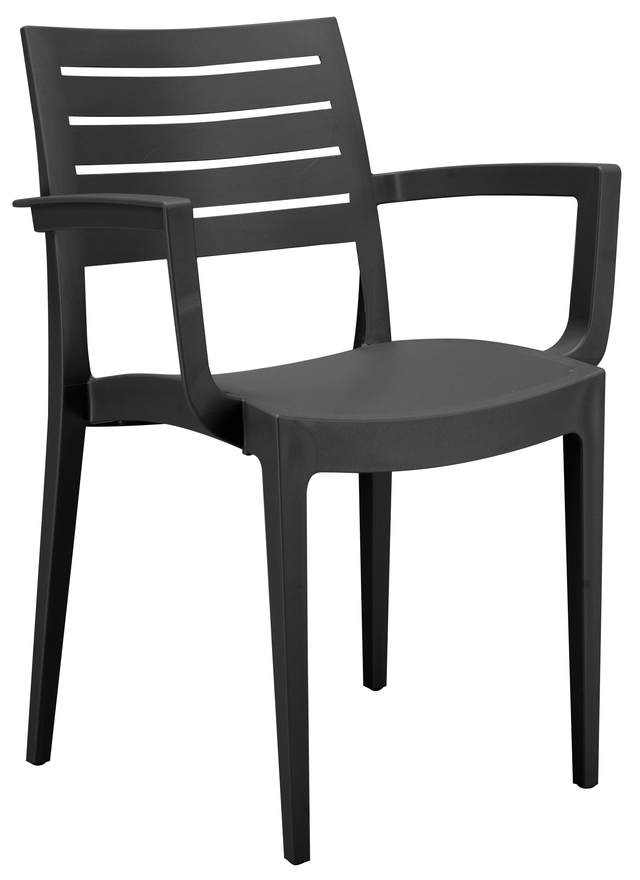 Fauteuil Brooklyn en polypropylène anthracite