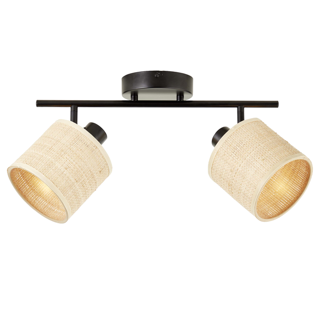 Barra de focos Carvi INSPIRE 2 luces E14 rafia