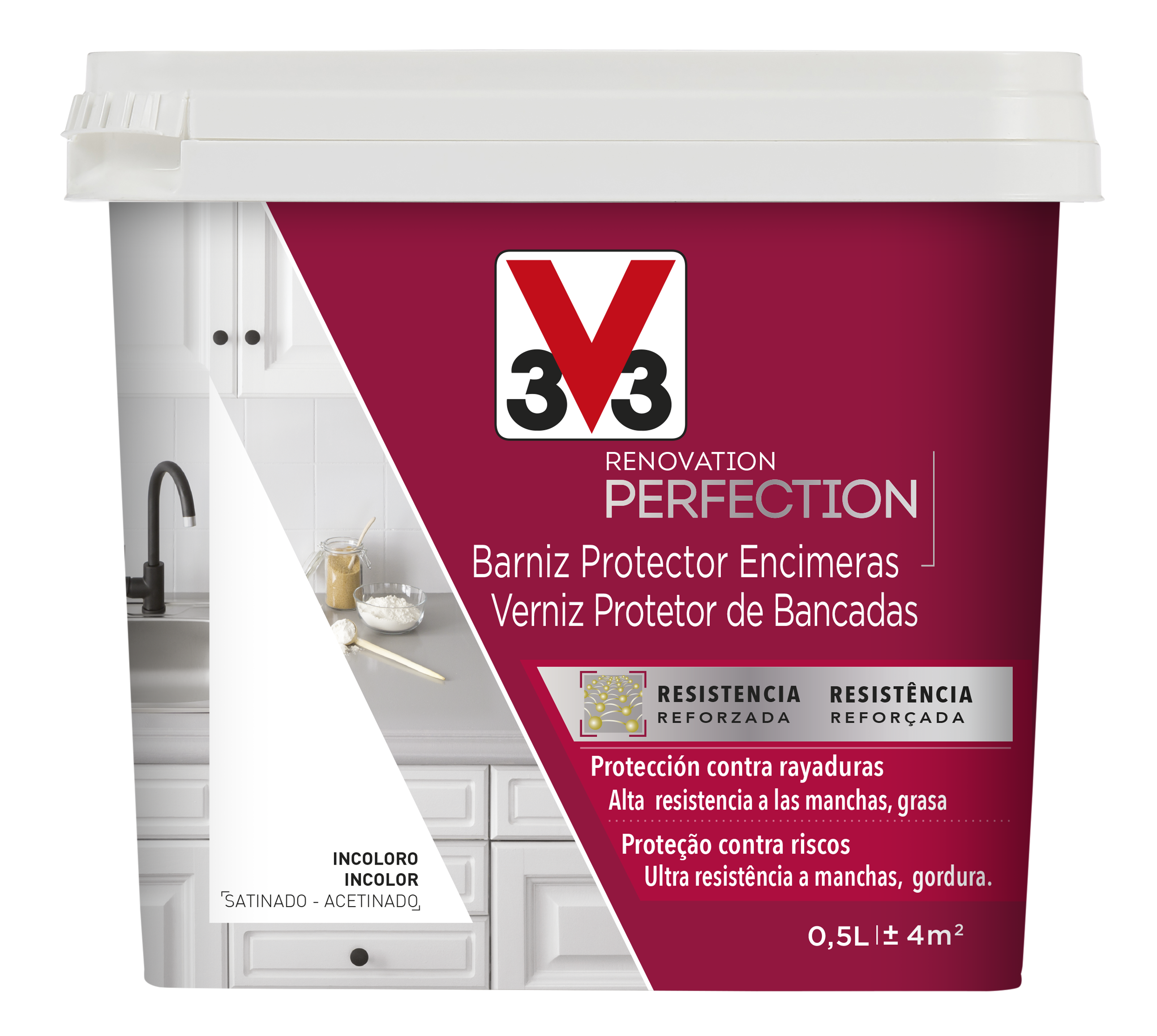 Barniz protector para encimeras v33 500 ml incoloro