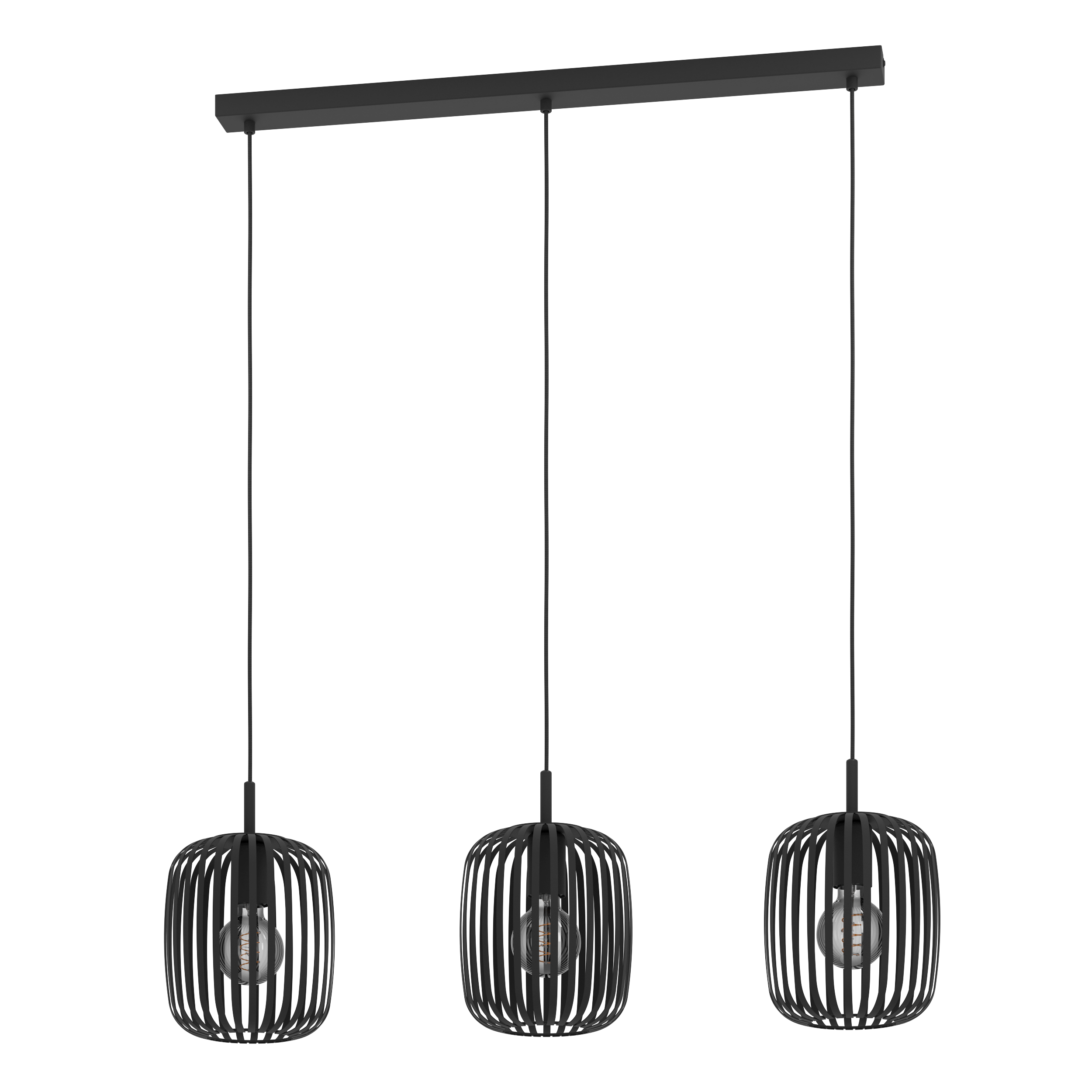 Lámpara de techo romazzina 3 luces e27 20 cm negra