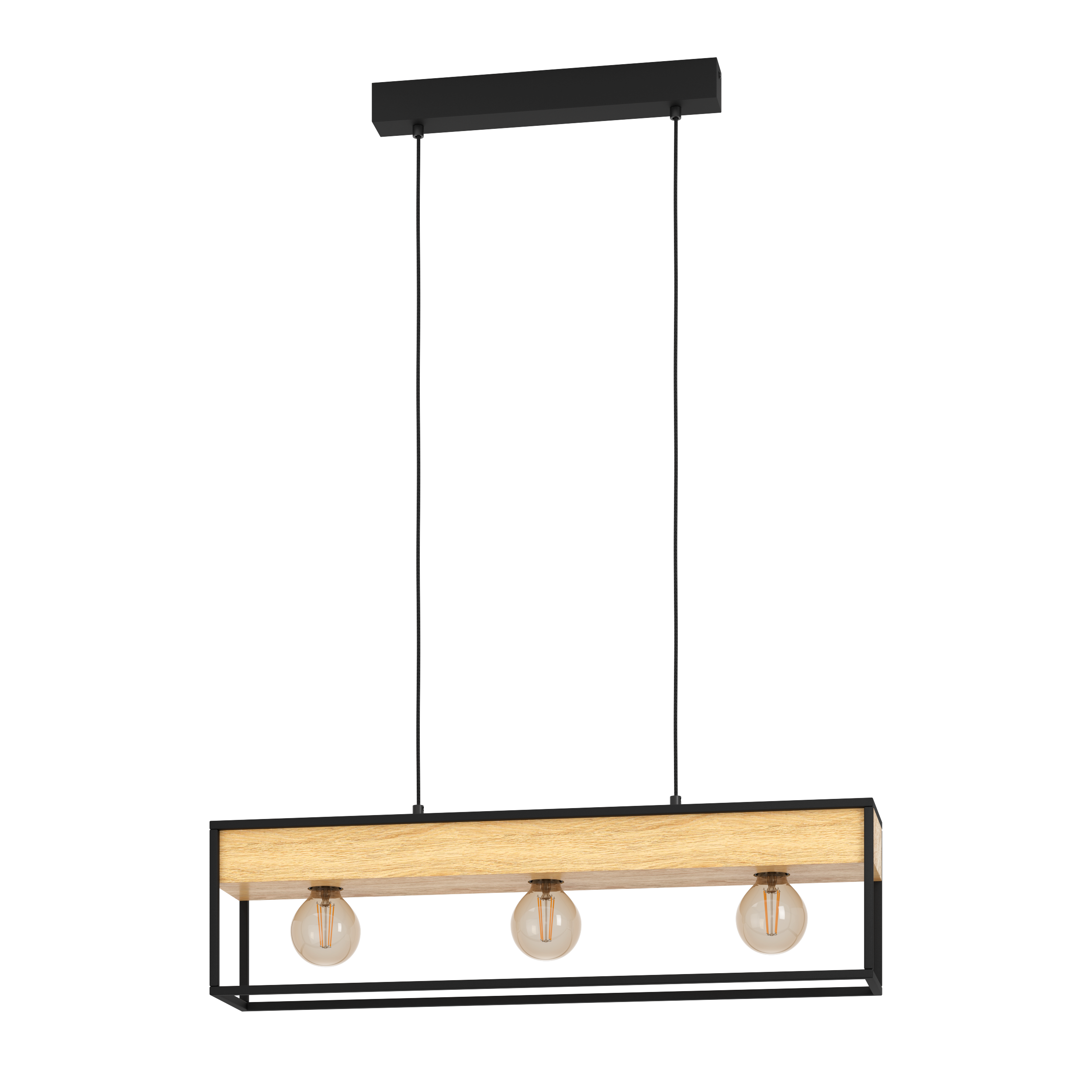 Lámpara de techo libertad 1 eglo negra, marrón 3 luces e27