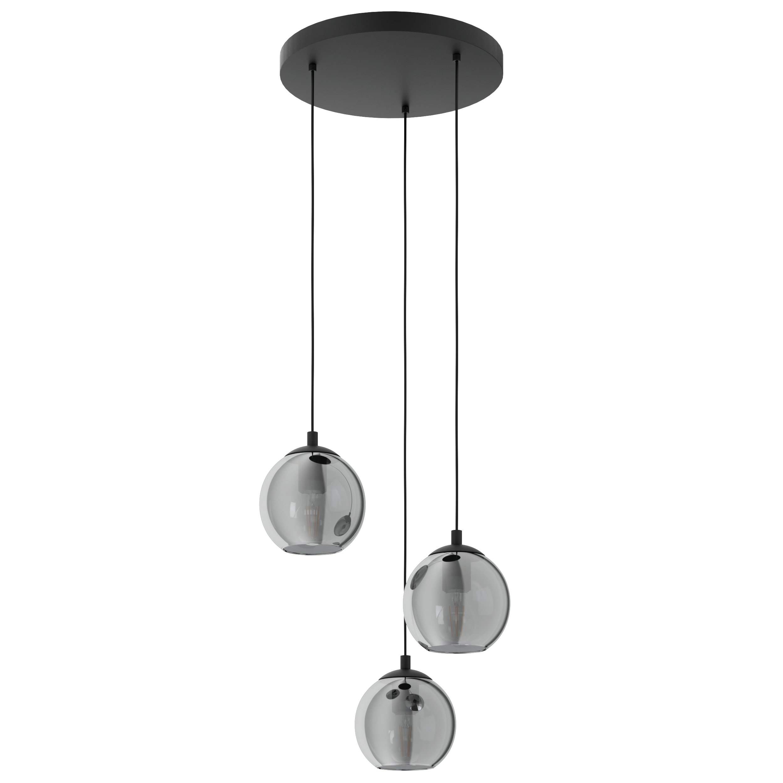 Lámpara de techo ariscani eglo negra 3 luces e27