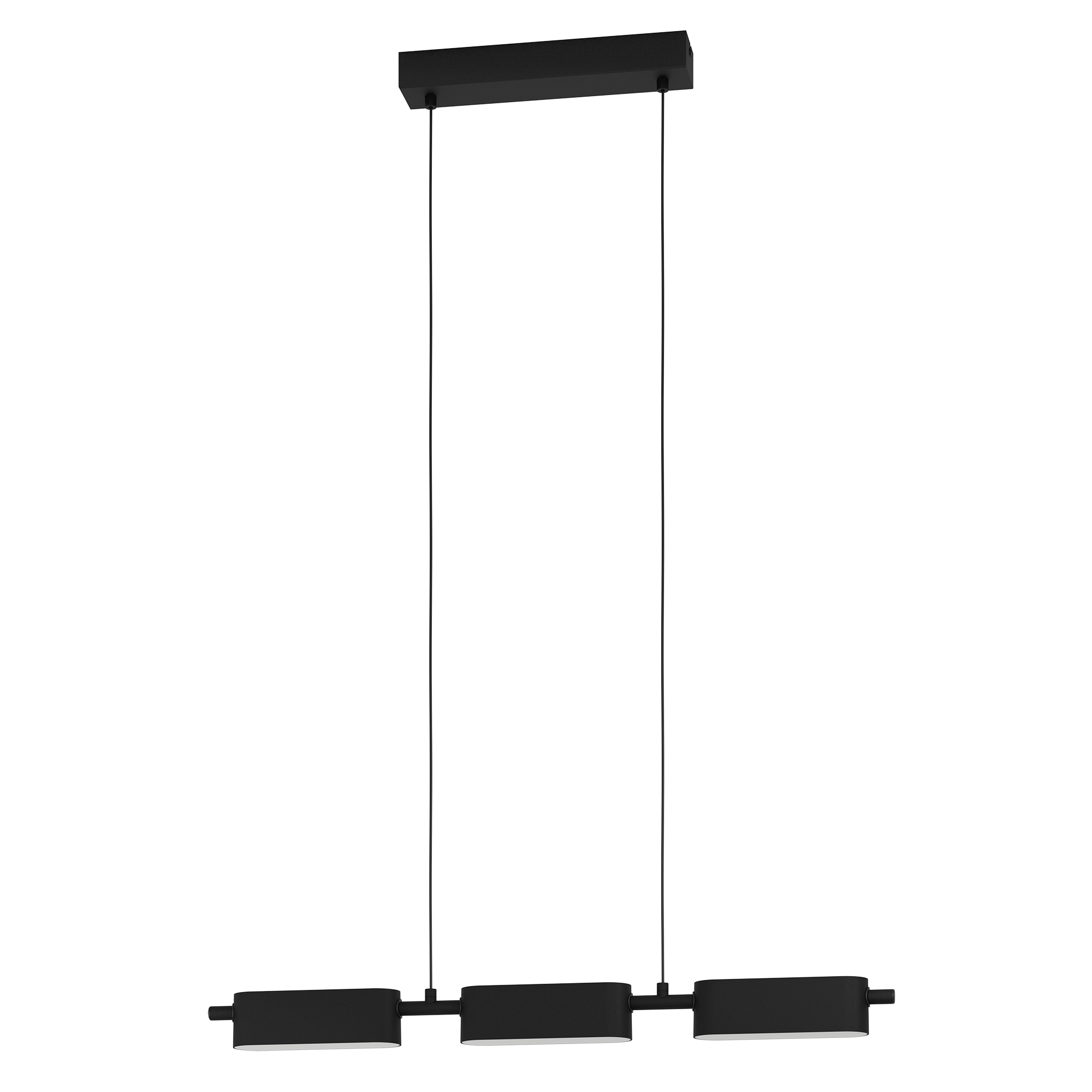Lámpara de techo rovira 3 luces módulo led 77 cm negro