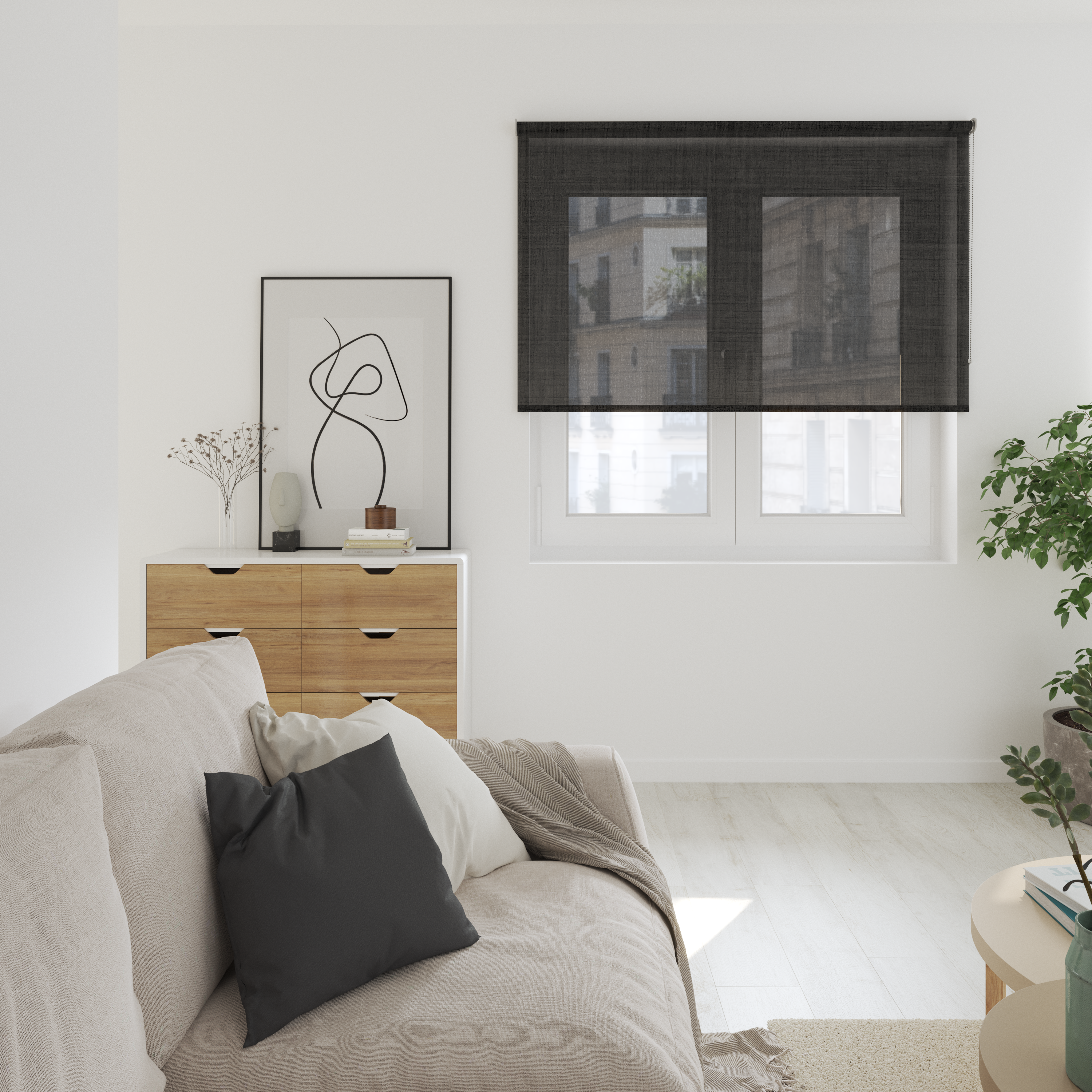 Estor enrollable screen brasilia e/grey gris inspire de 120x250cm