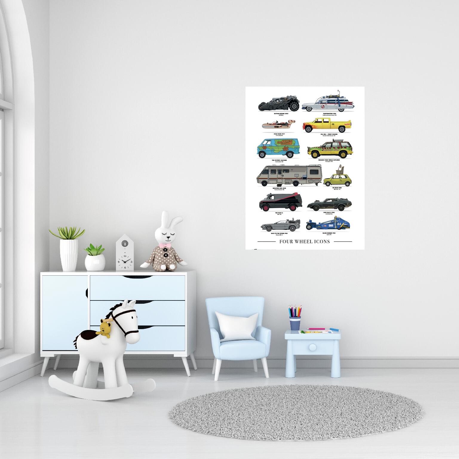 Poster Four Wheels Icons, multicolore 91.5 x 61 cm - 2