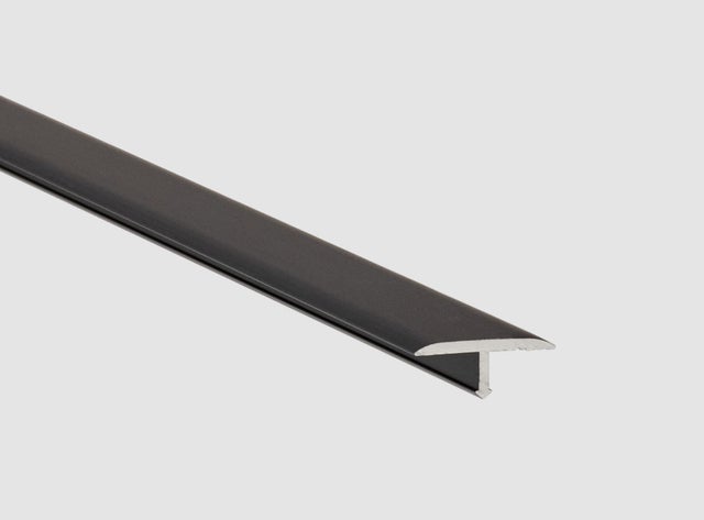 Perfil de esquina y borde externo curvo de aluminio Negro Mate-90  2.55m x0.5cm