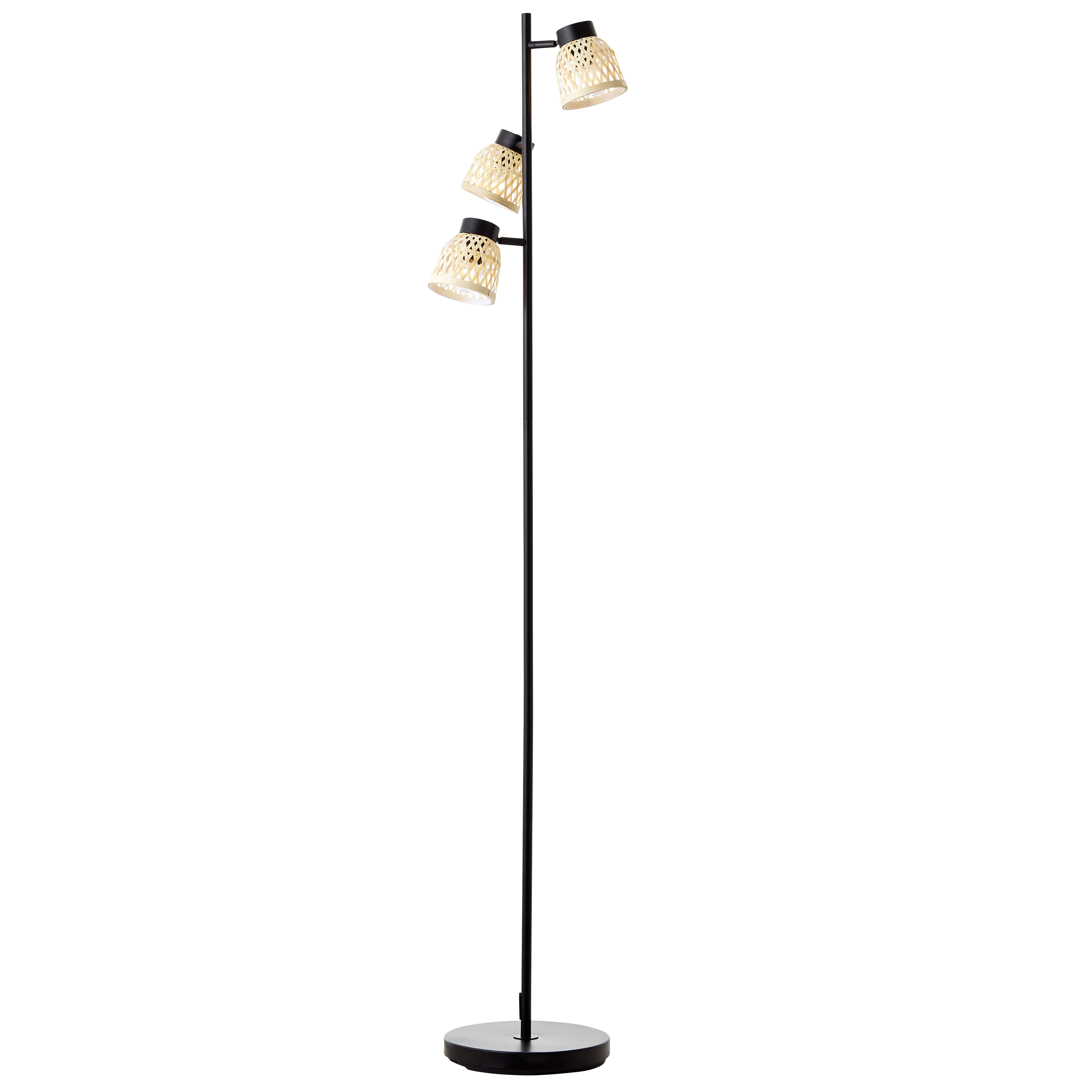 Lámpara de pie ninon inspire bambú natural 3 luces e14
