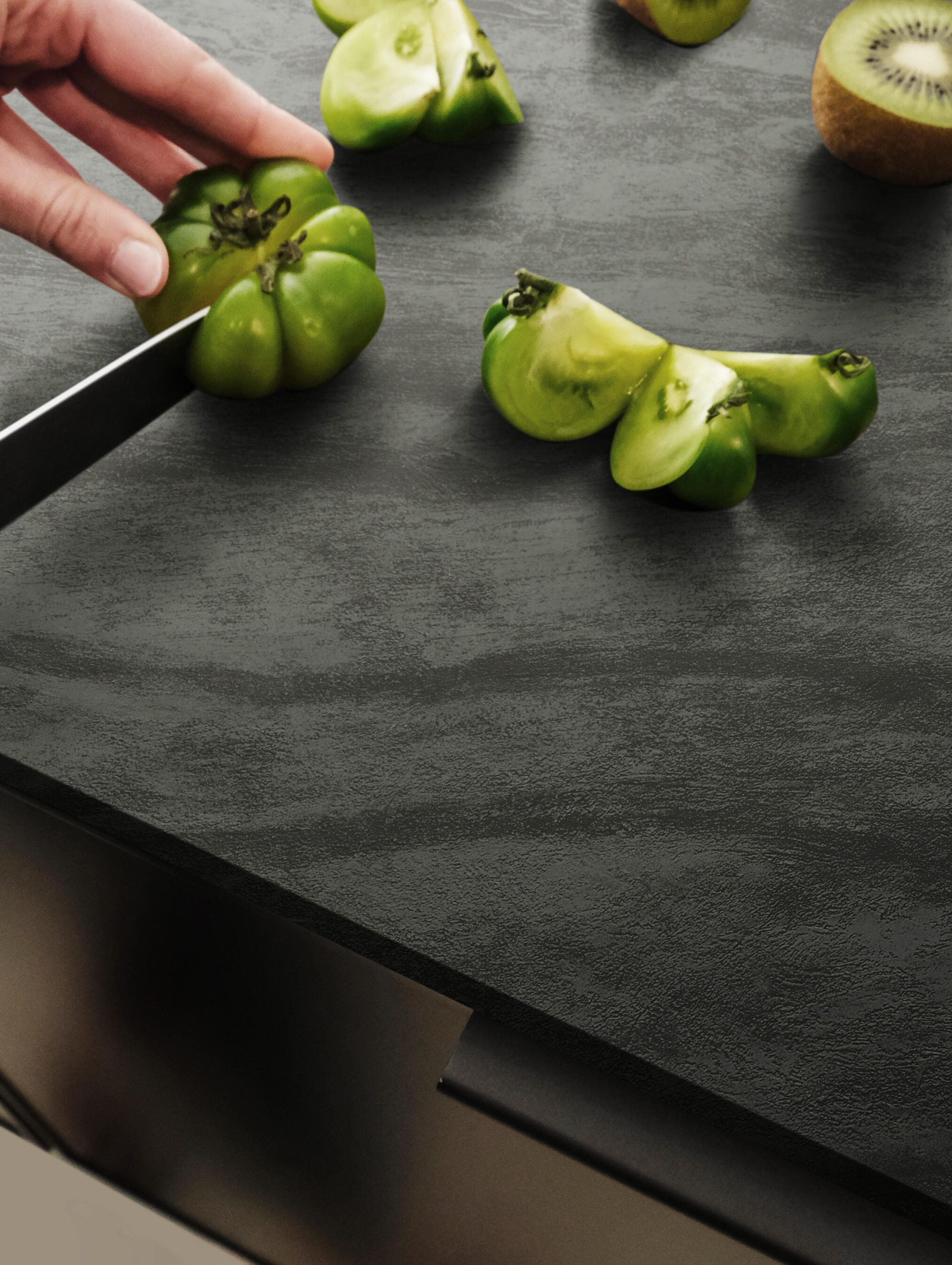 Rollo canto de encimera laminada para cocina Milos vesubio negro 4.5x420 cm - 3