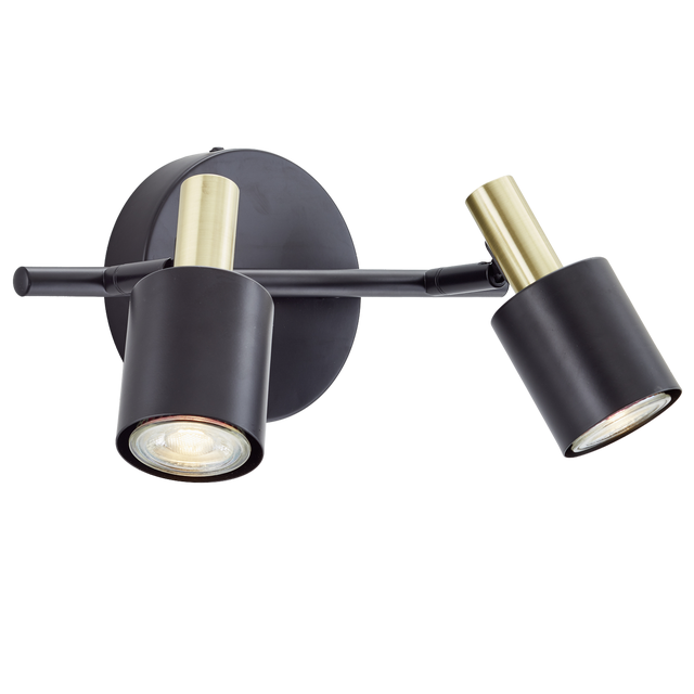Barra de focos INSPIRE Vador 2 luces GU10 metal negro