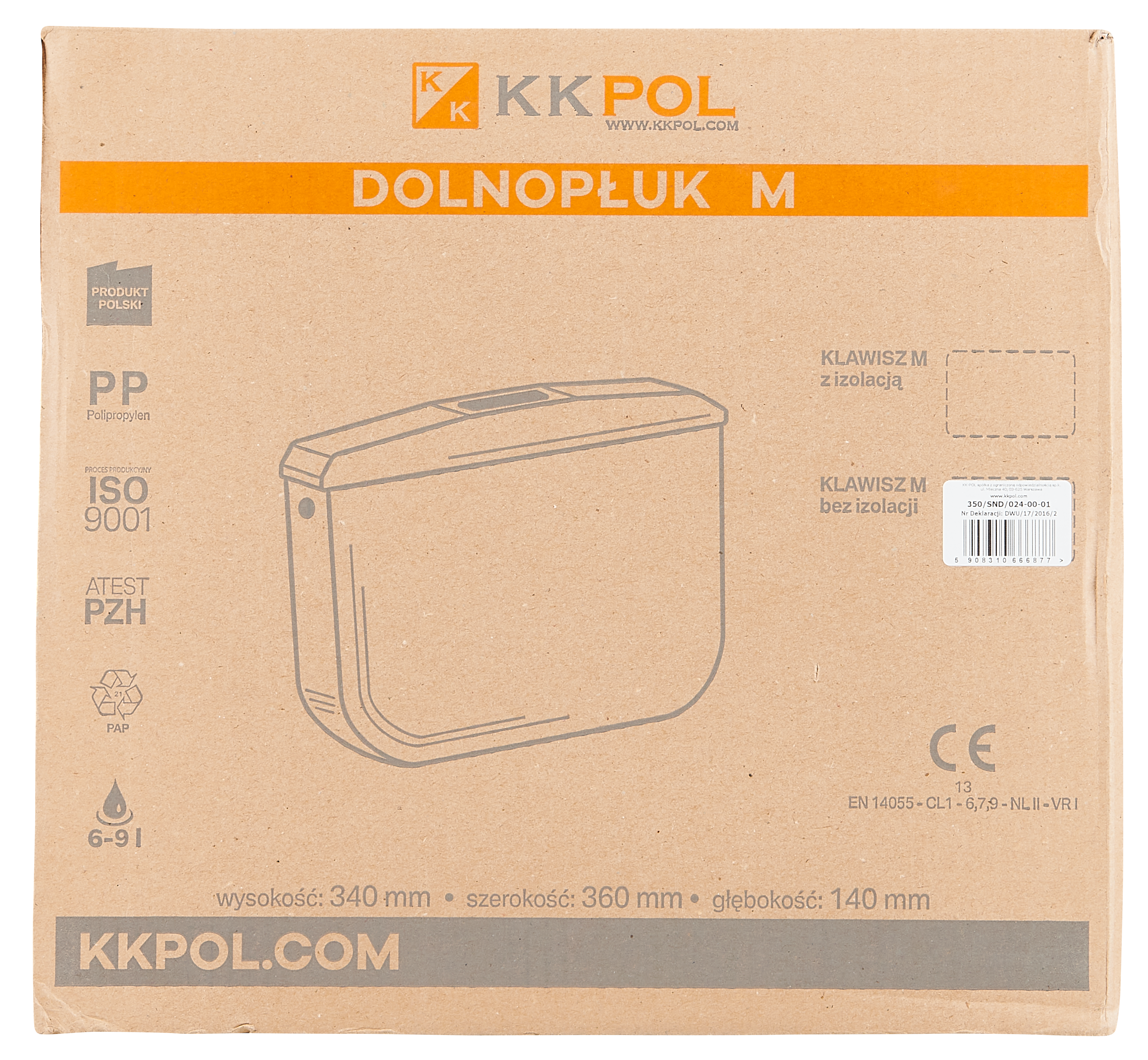 Dolnopłuk do WC 6L klawisz SND - 2