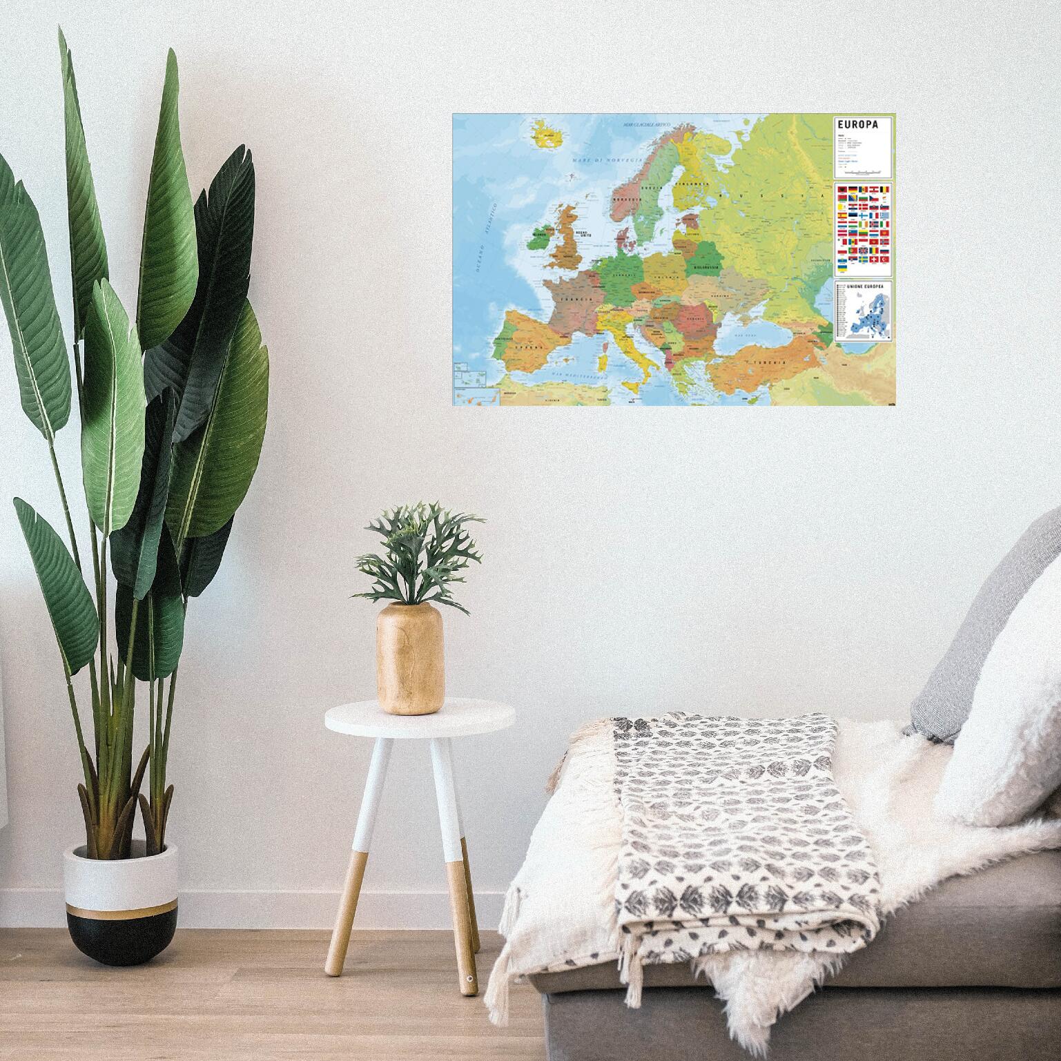 Mappa Europa XXL Close Up - 135x100cm, Con Bandiere, Dettagliata, Per Decorazione E Studio - Foto 6