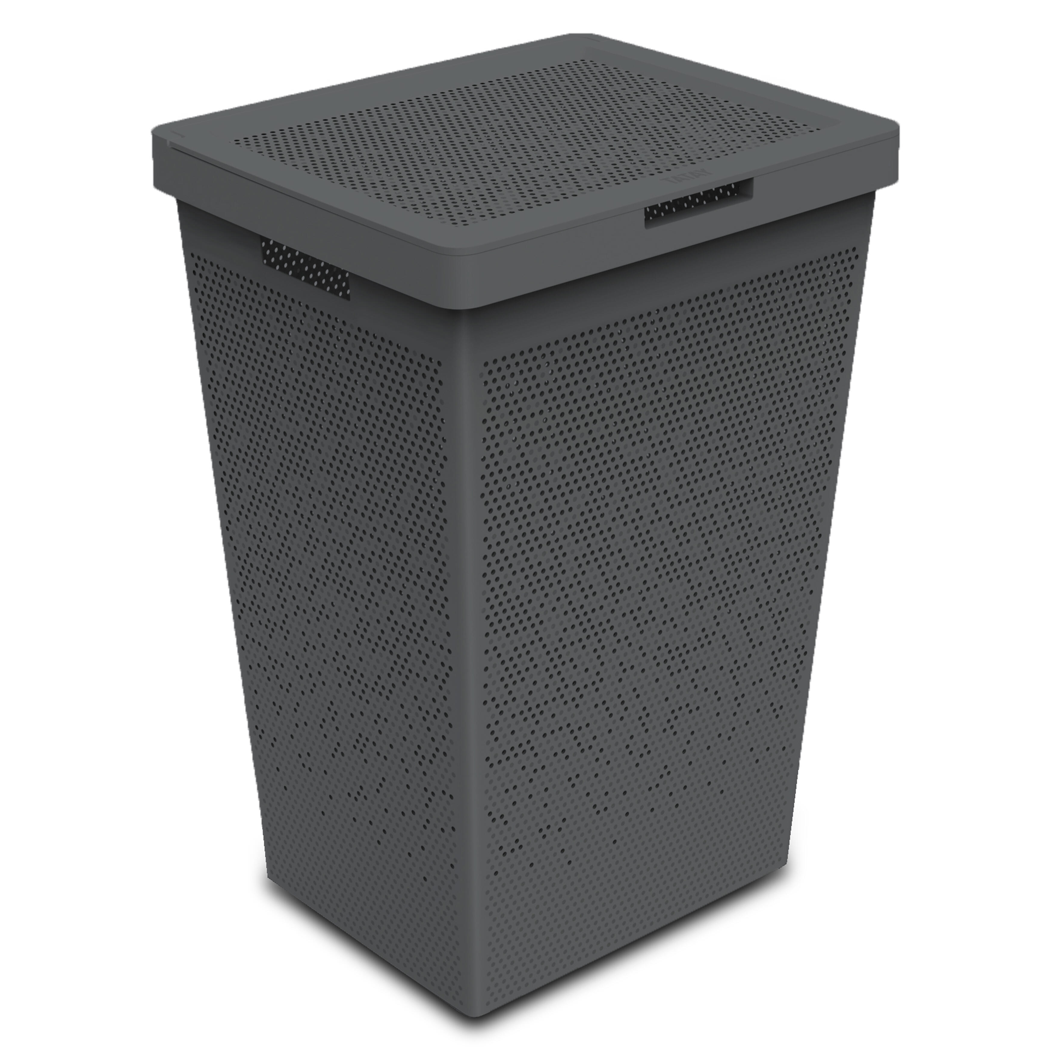 Cesto de ropa sucia Bohol de plástico gris oscuro 60 L - 3