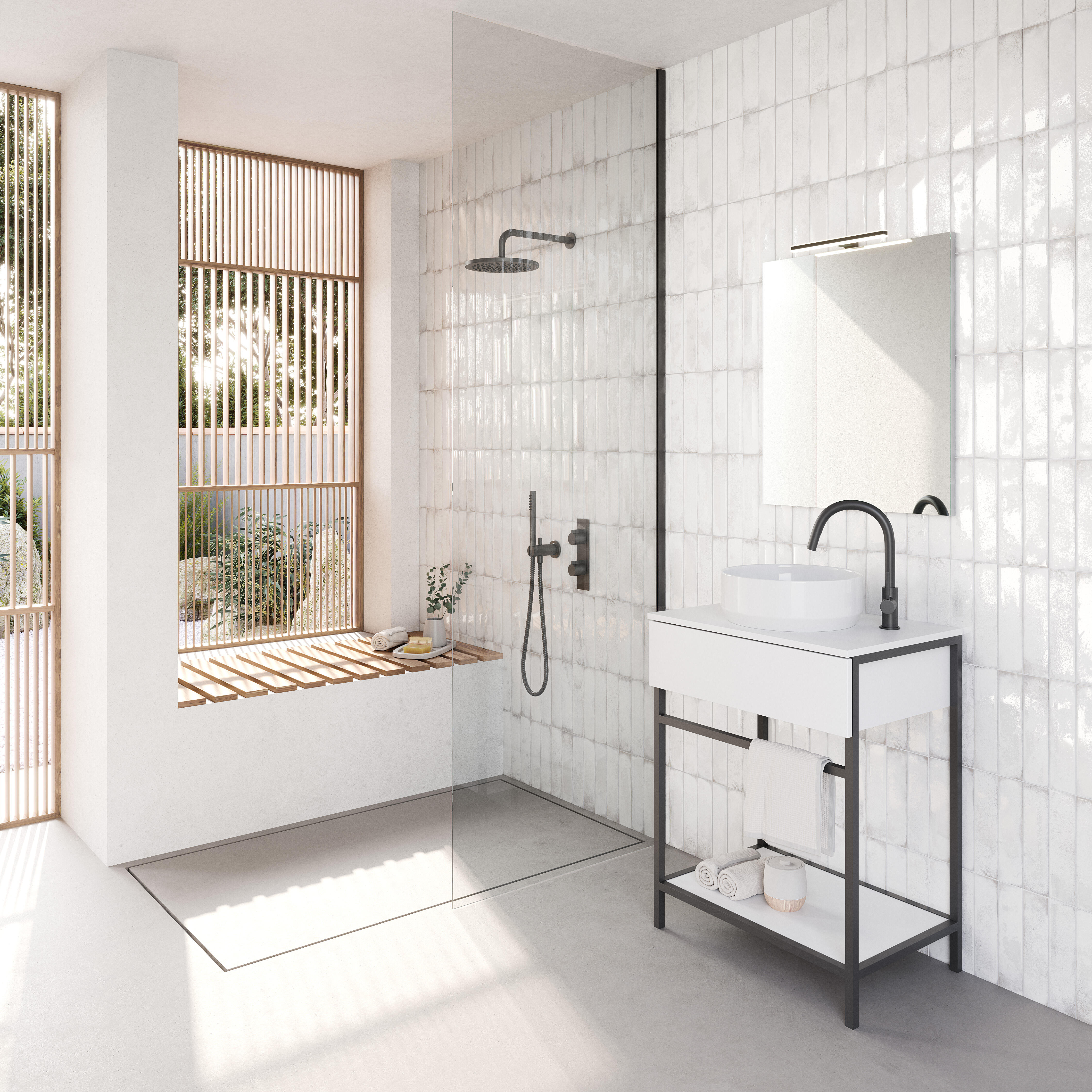 Mueble de baño con lavabo toire blanco satinado 60x46 cm