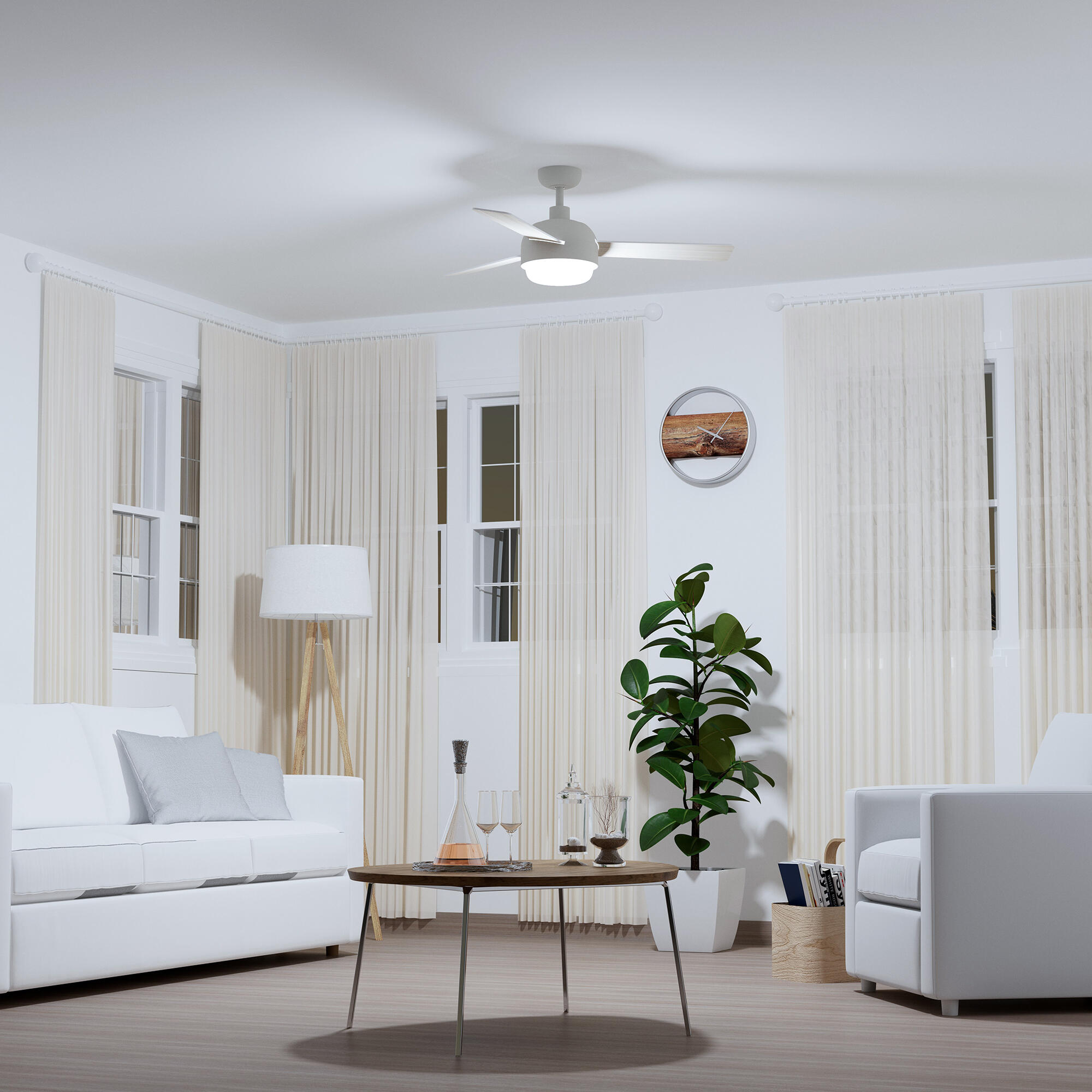Ventilador de techo con luz silencioso DC Arte Confort Lorena blanco 122 cm - 13