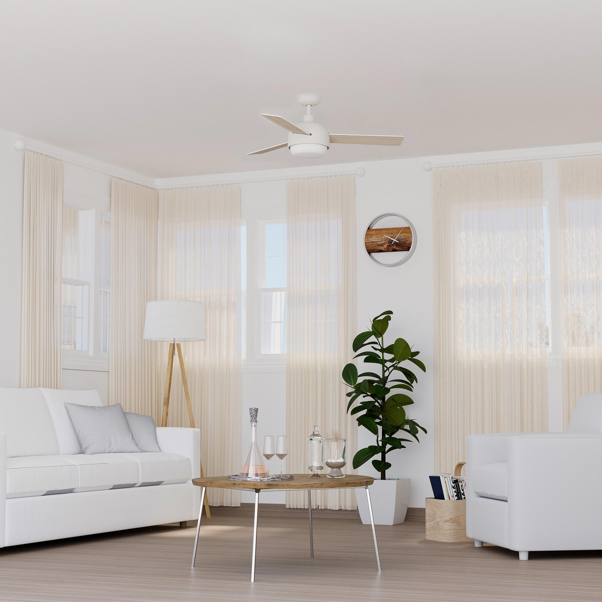 Ventilador de techo con luz silencioso DC Arte Confort Lorena blanco 122 cm - 12