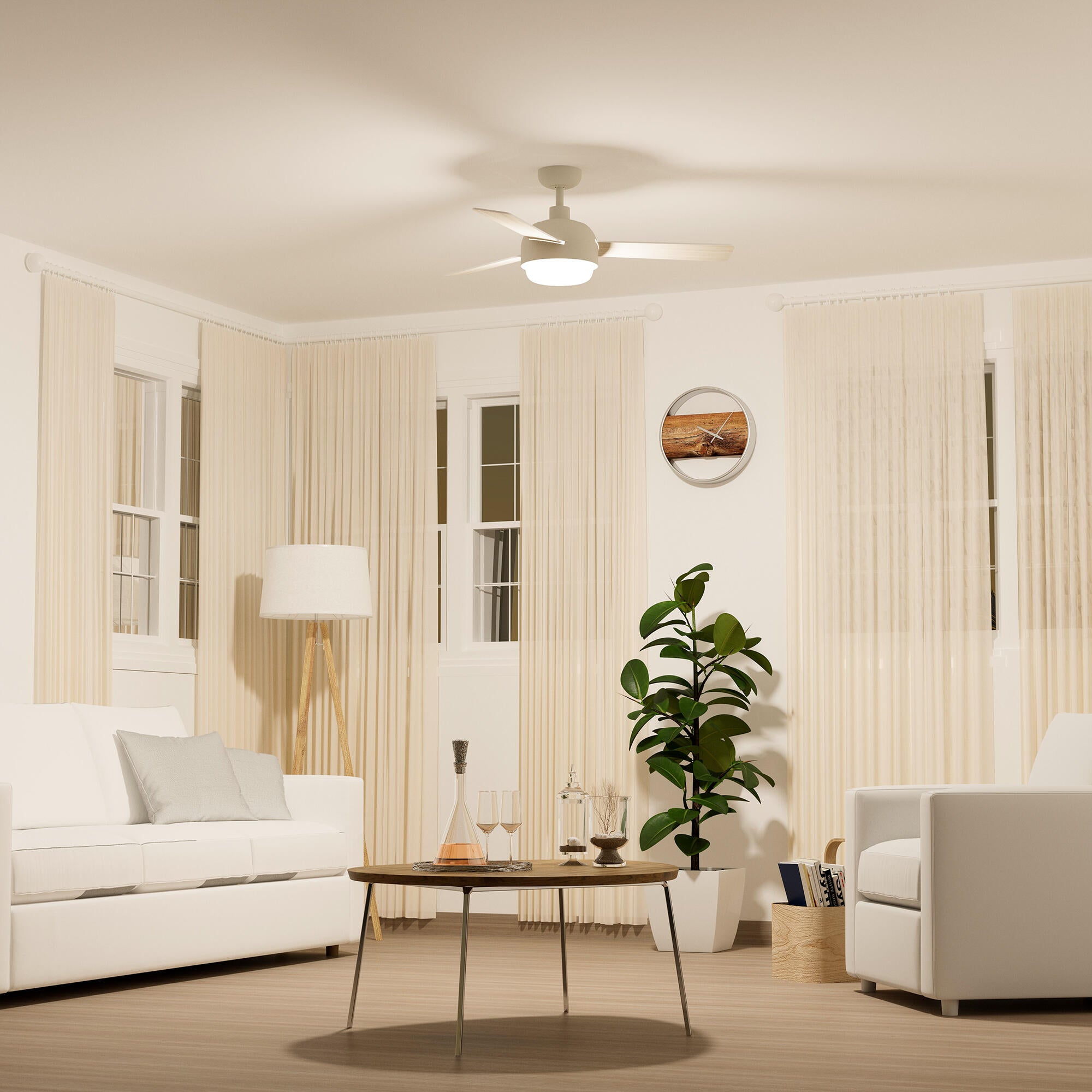 Ventilador de techo con luz silencioso DC Arte Confort Lorena blanco 122 cm - 4