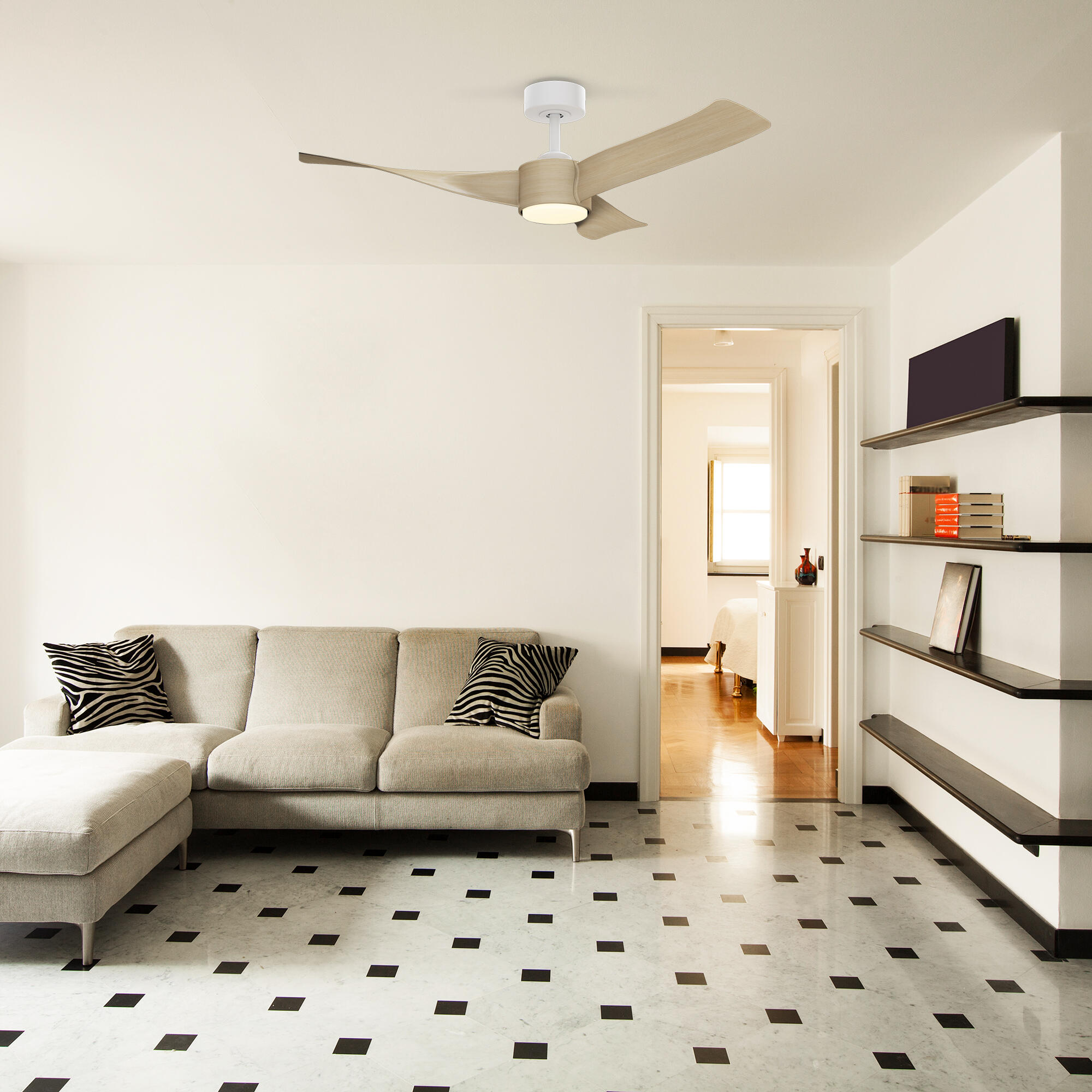 Ventilador de techo con luz silencioso DC 40W con mando ø122 cm Virgí ARTE CONFORT blanco luz CCT 3 aspas| 6 velocidades| modo verano/invierno| brisa| temporizador| recomendado de 13 a 20m² - 4