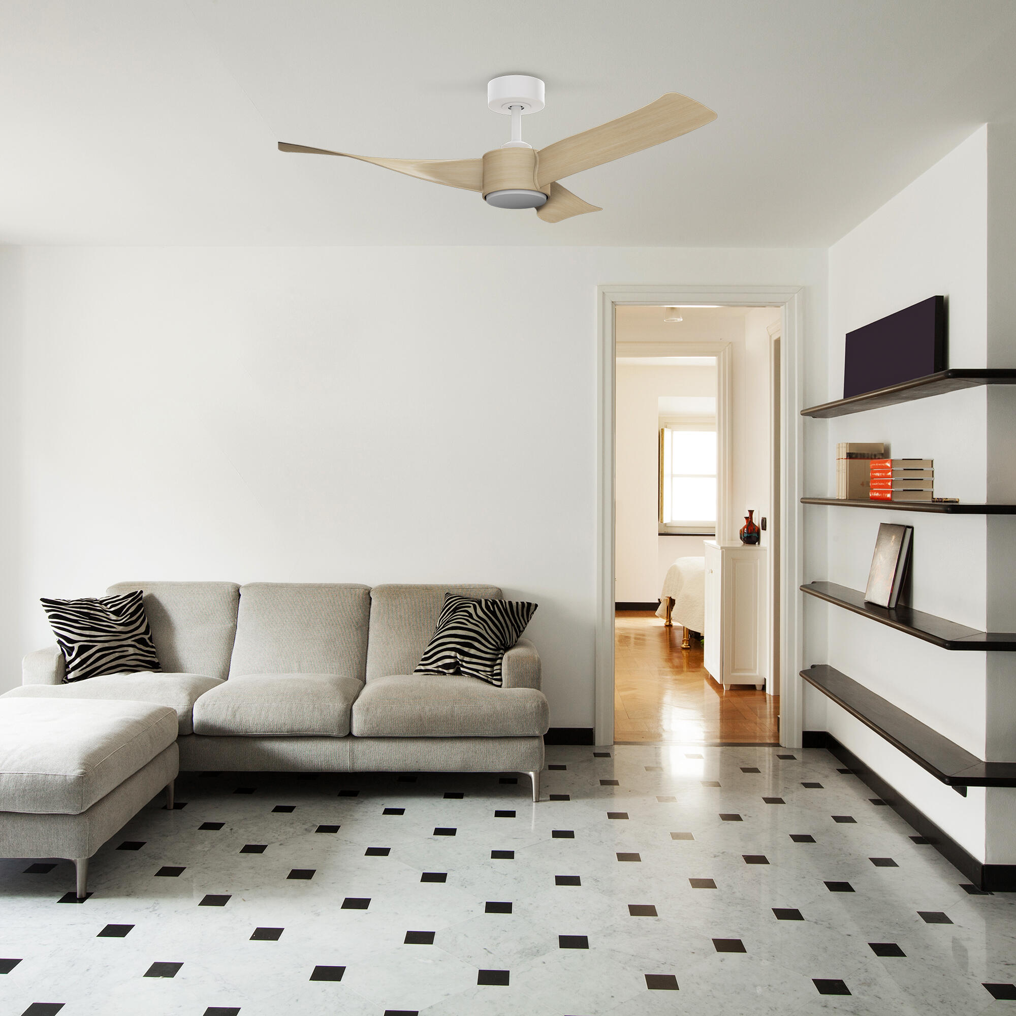 Ventilador de techo con luz silencioso DC 40W con mando ø122 cm Virgí ARTE CONFORT blanco luz CCT 3 aspas| 6 velocidades| modo verano/invierno| brisa| temporizador| recomendado de 13 a 20m² - 3