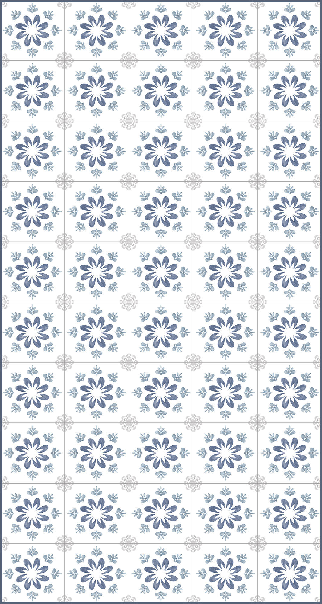 Alfombra pie de cama exterior/interior pvc tejido plano base antideslizante callia flor multicolor 80x150cm