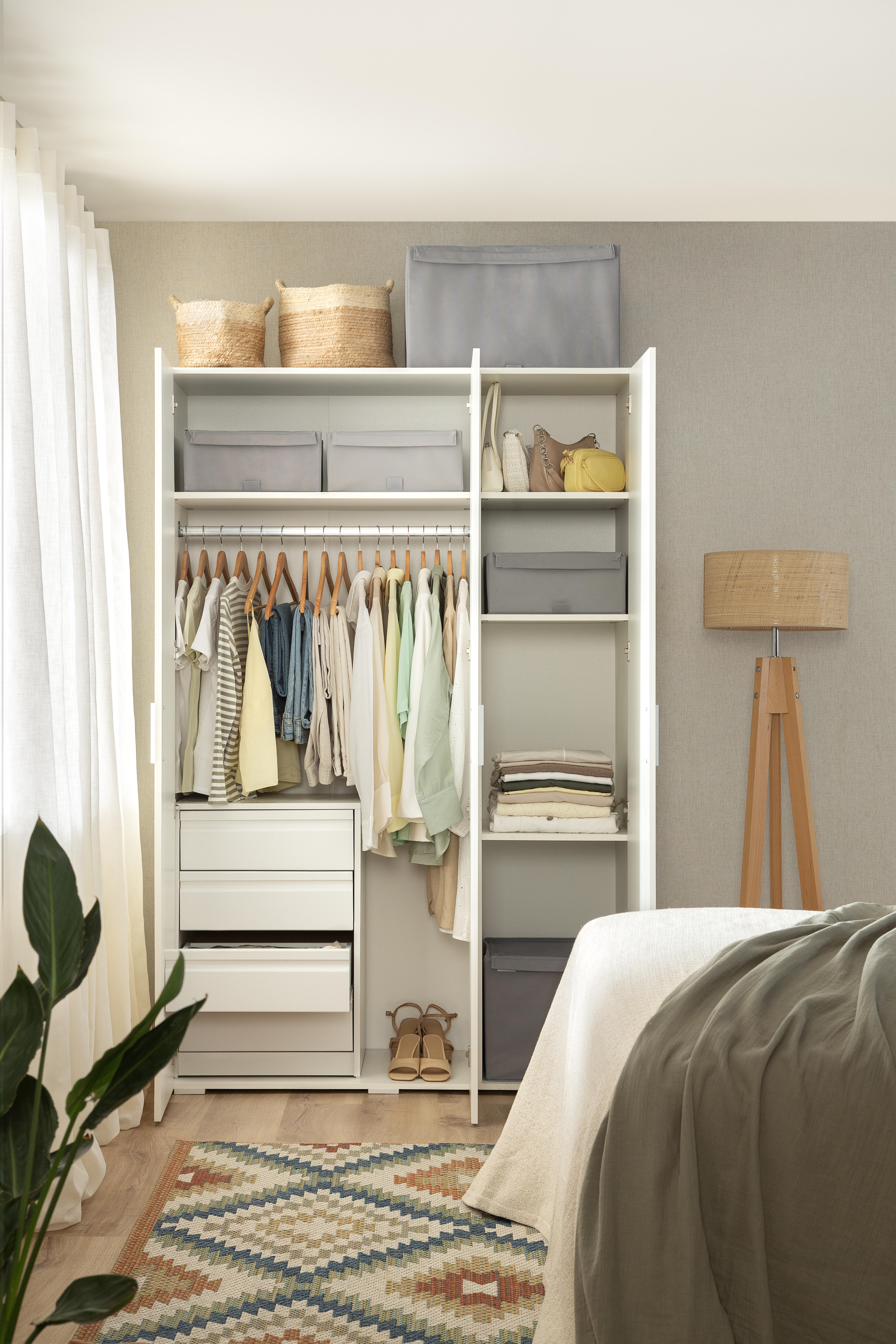 Armario puerta abatible One 125x191x53cm blanco - 20