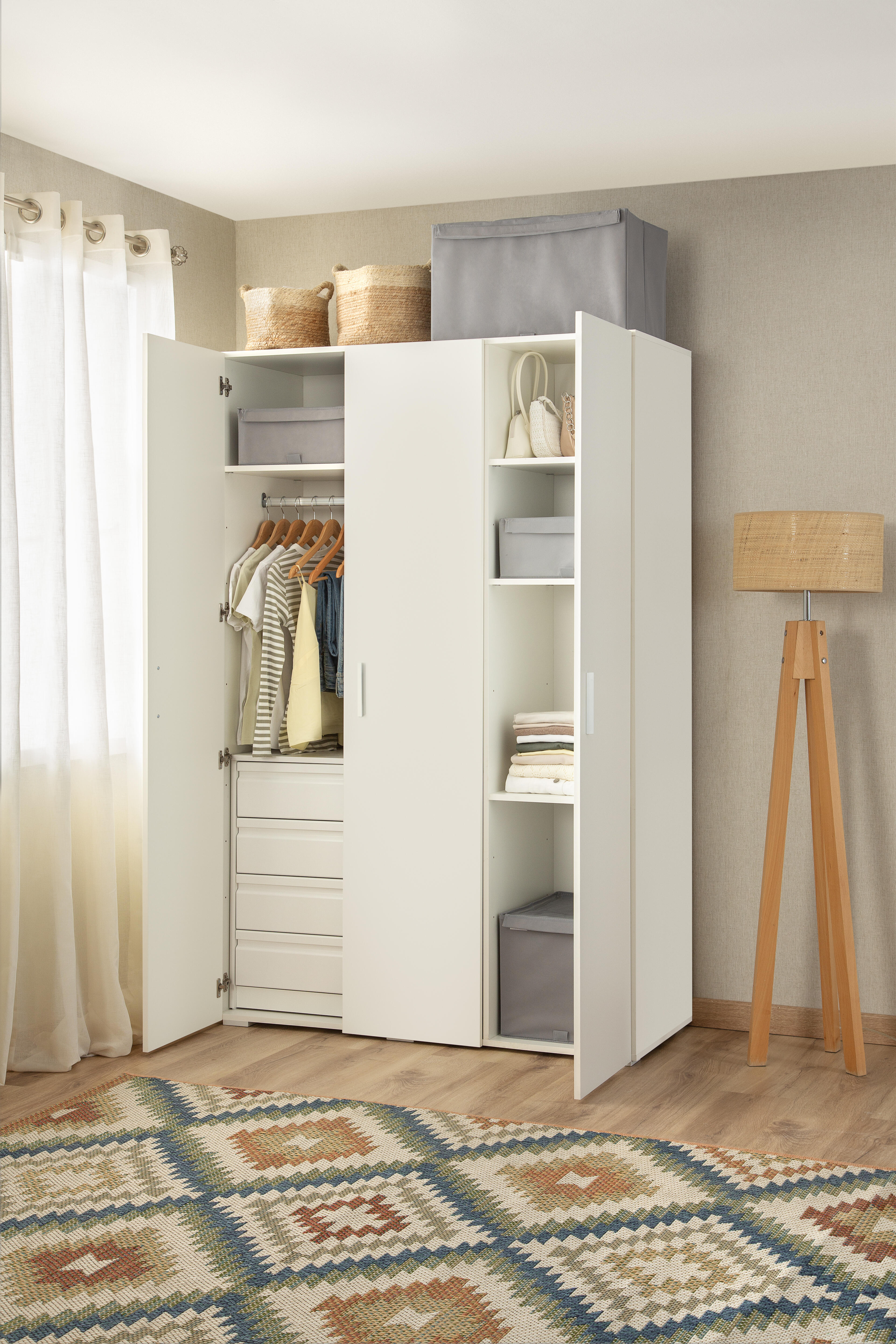 Armario puerta abatible One 125x191x53cm blanco - 19