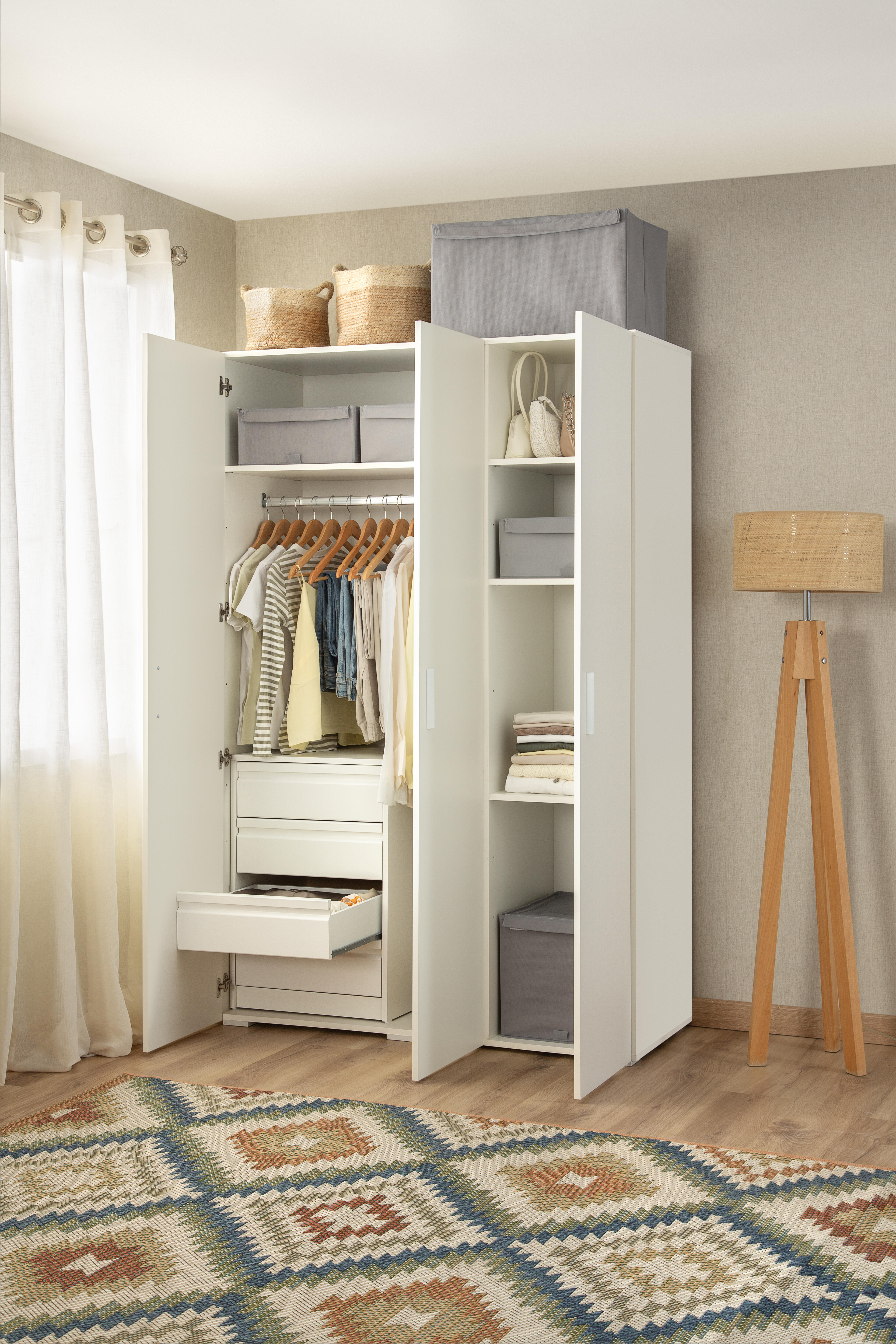 Armario puerta abatible One 125x191x53cm blanco - 16