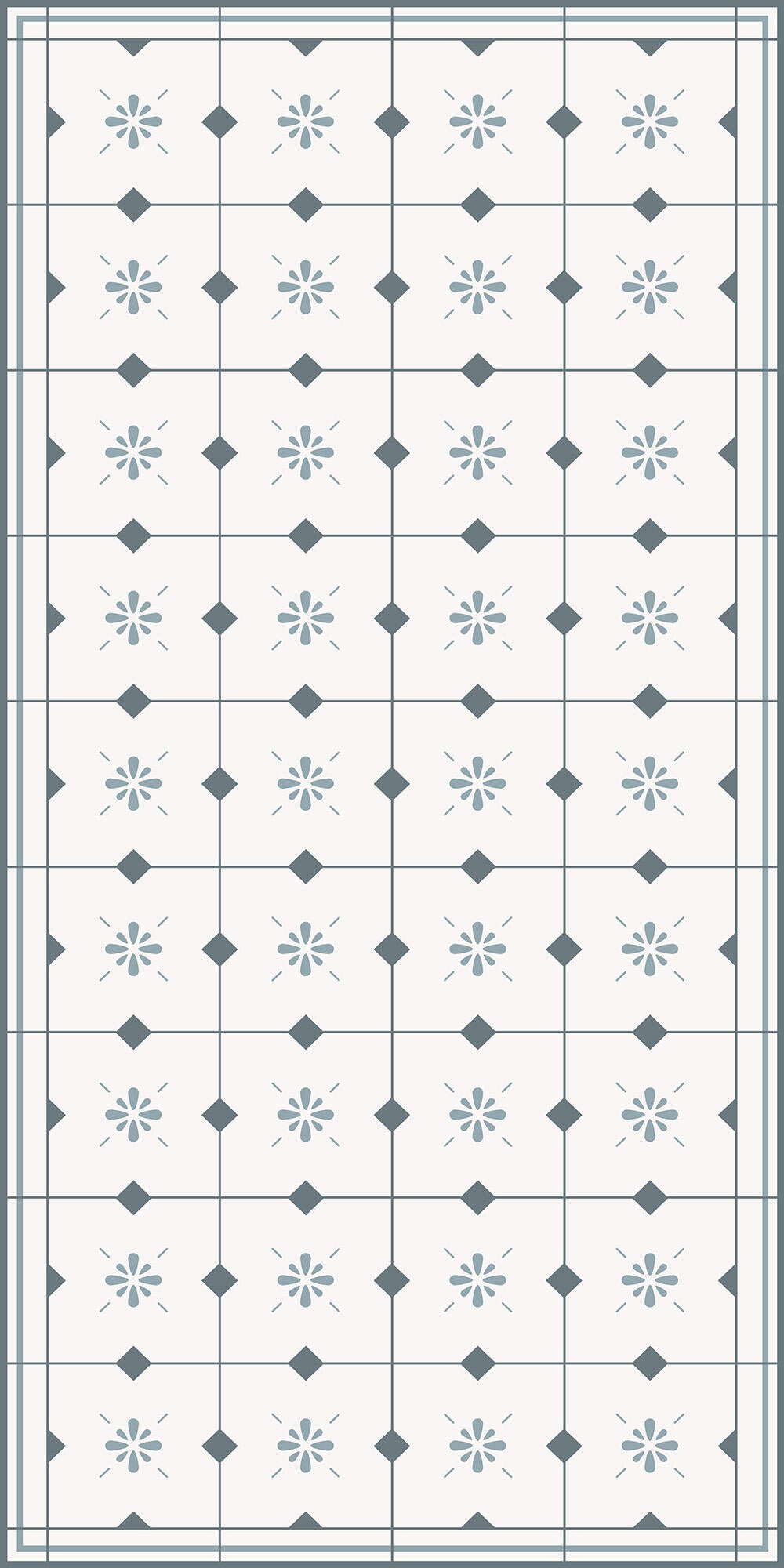 Alfombra pie de cama exterior/interior pvc tejido plano base antideslizante junia multicolor 60x120cm