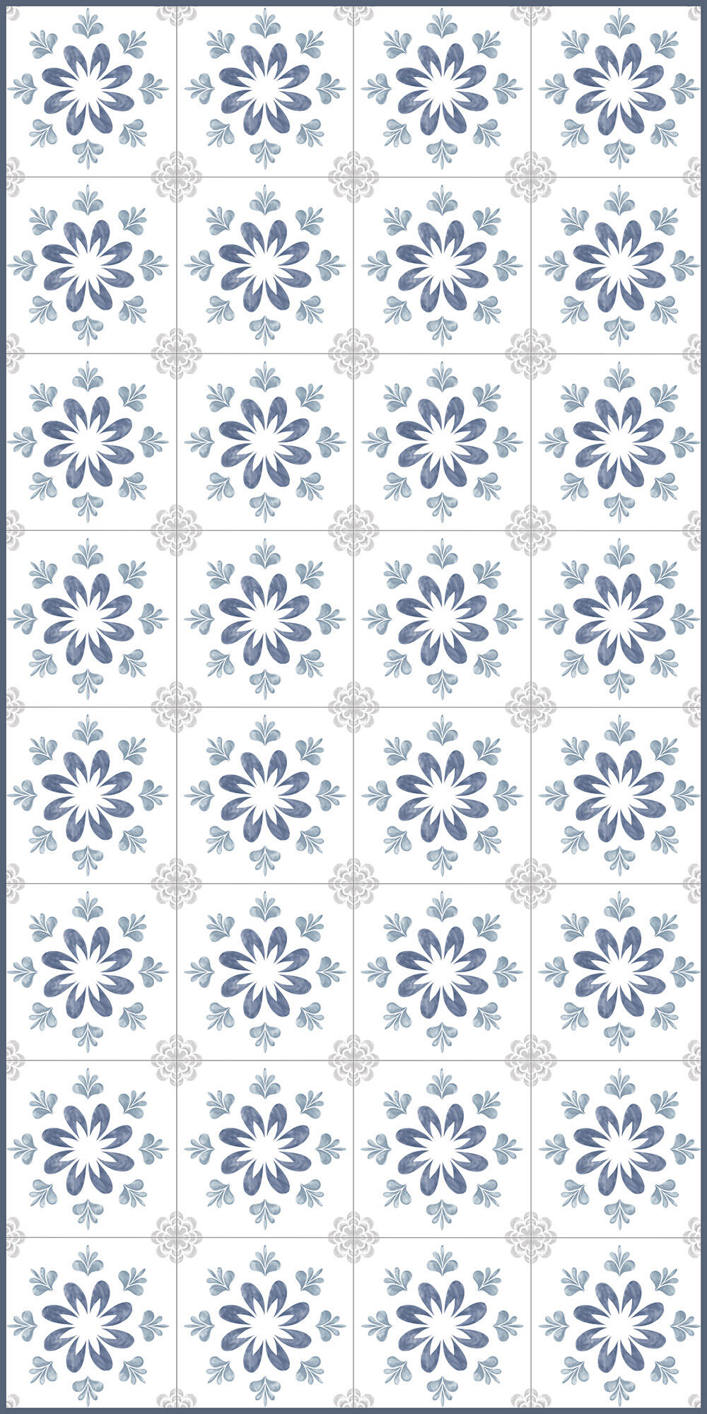 Alfombra pie de cama exterior/interior pvc tejido plano base antideslizante callia flor multicolor 60x120cm