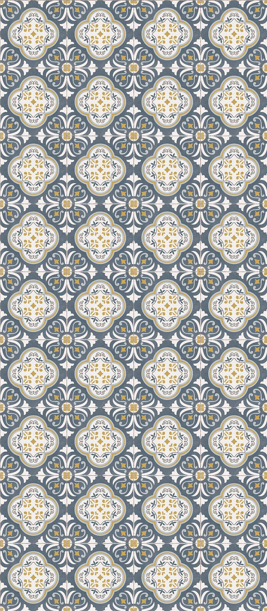 Alfombra pie de cama pvc Esco exterior/interior 48x110cm tejido plano base antideslizante mosaico multicolor - 9