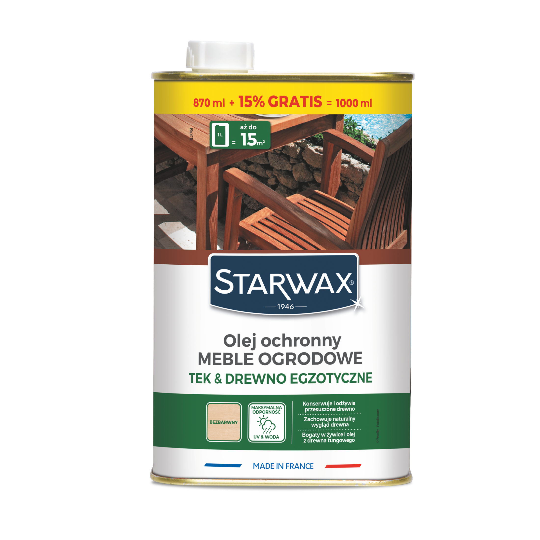 Olej ochronny MEBLE OGRODOWE 1 l Tek &amp; drewno egzotyczne STARWAX