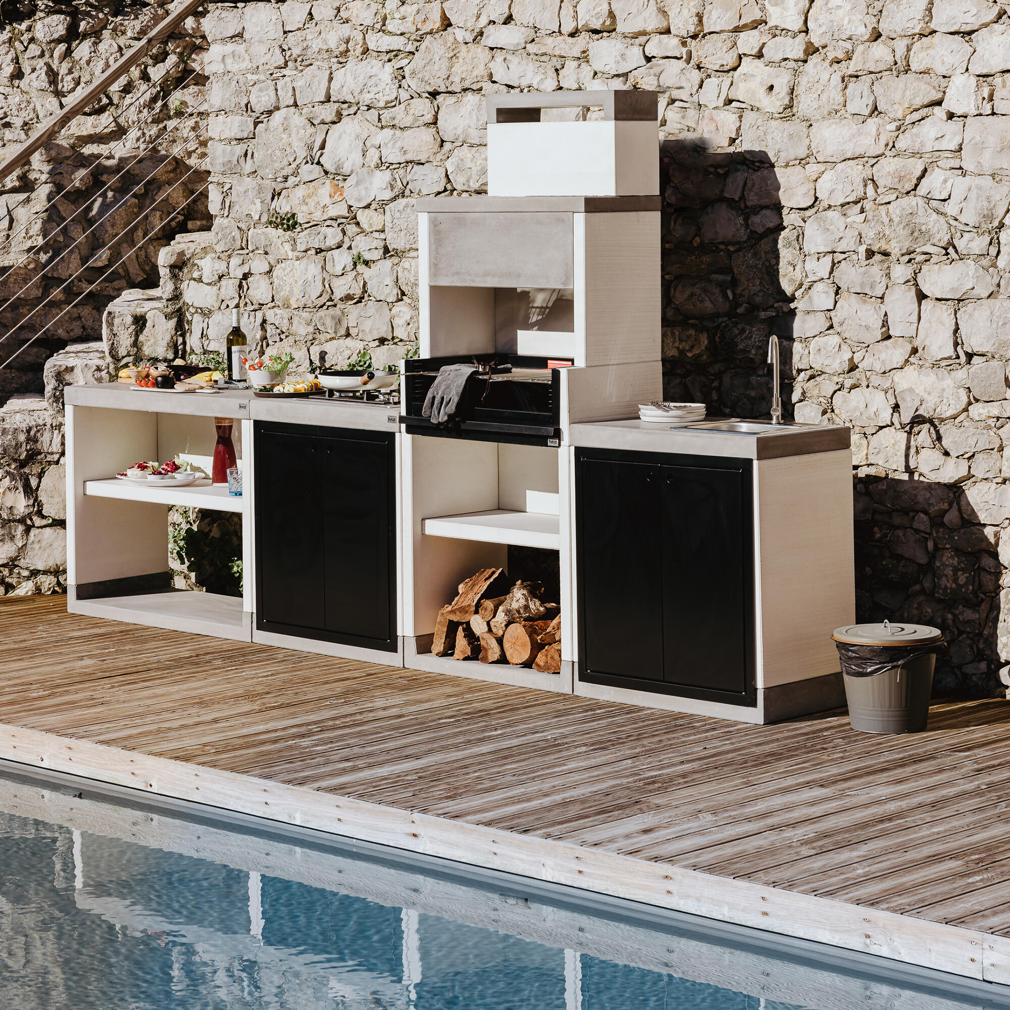 Porta dupla metal 110 cm - compatível com cozinhas exterior Touzi Plan e Venit - 2