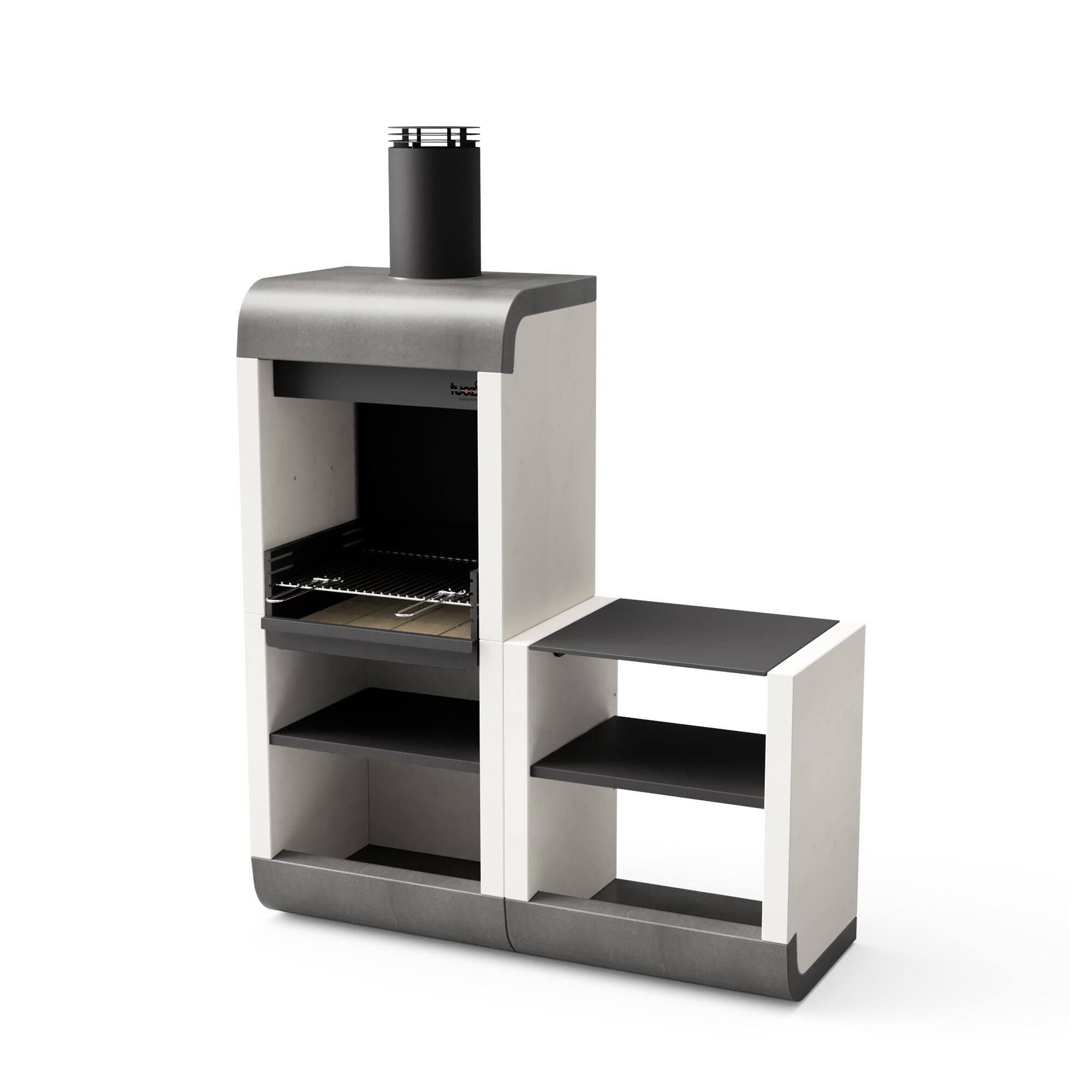 Barbacoa de obra tuozi hormigón madera y carbón sud recomendado para de 6 a 10 personas