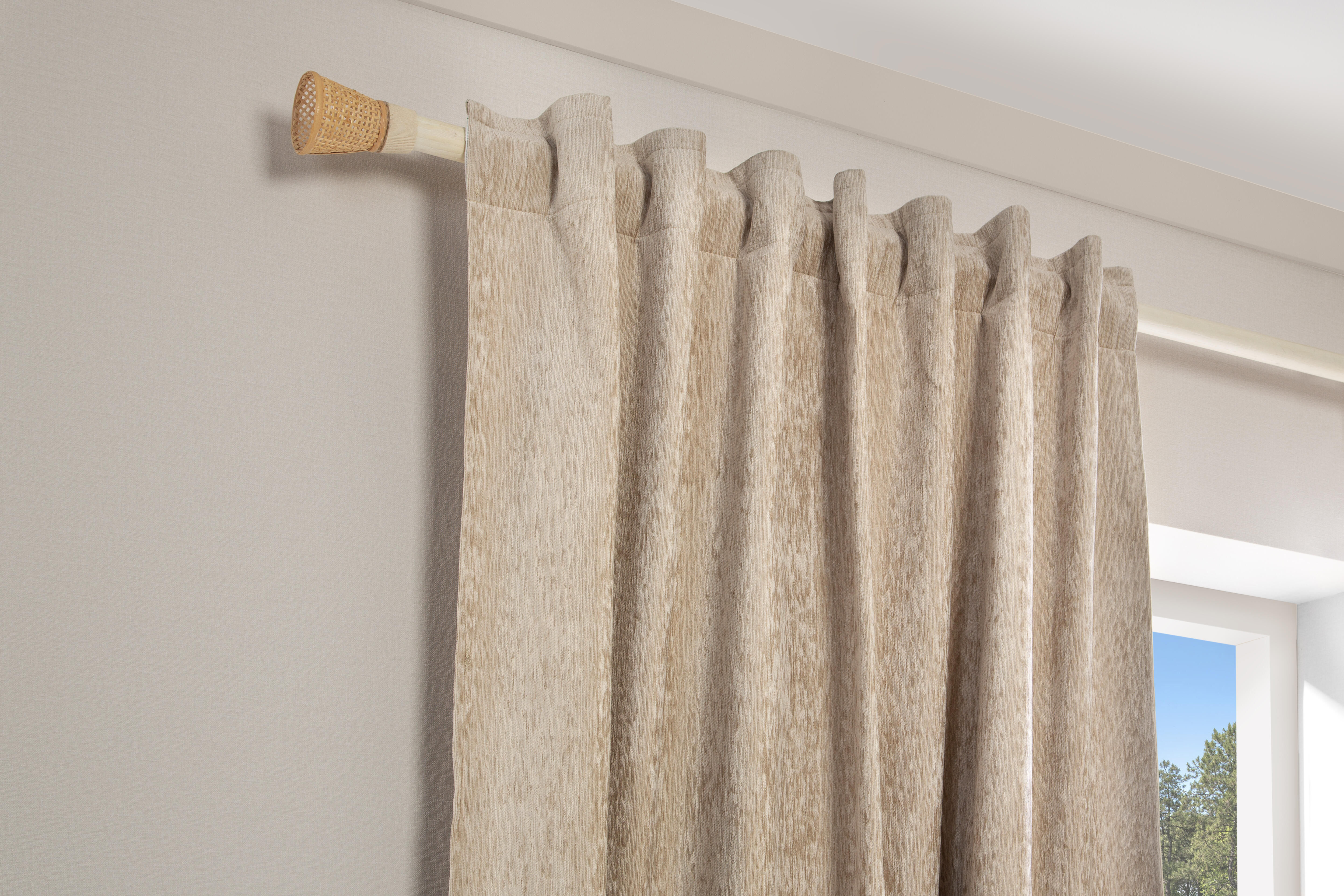 Cortinado fita e/ou presilha blackout Auriane 140x280cm bege Inspire - 5