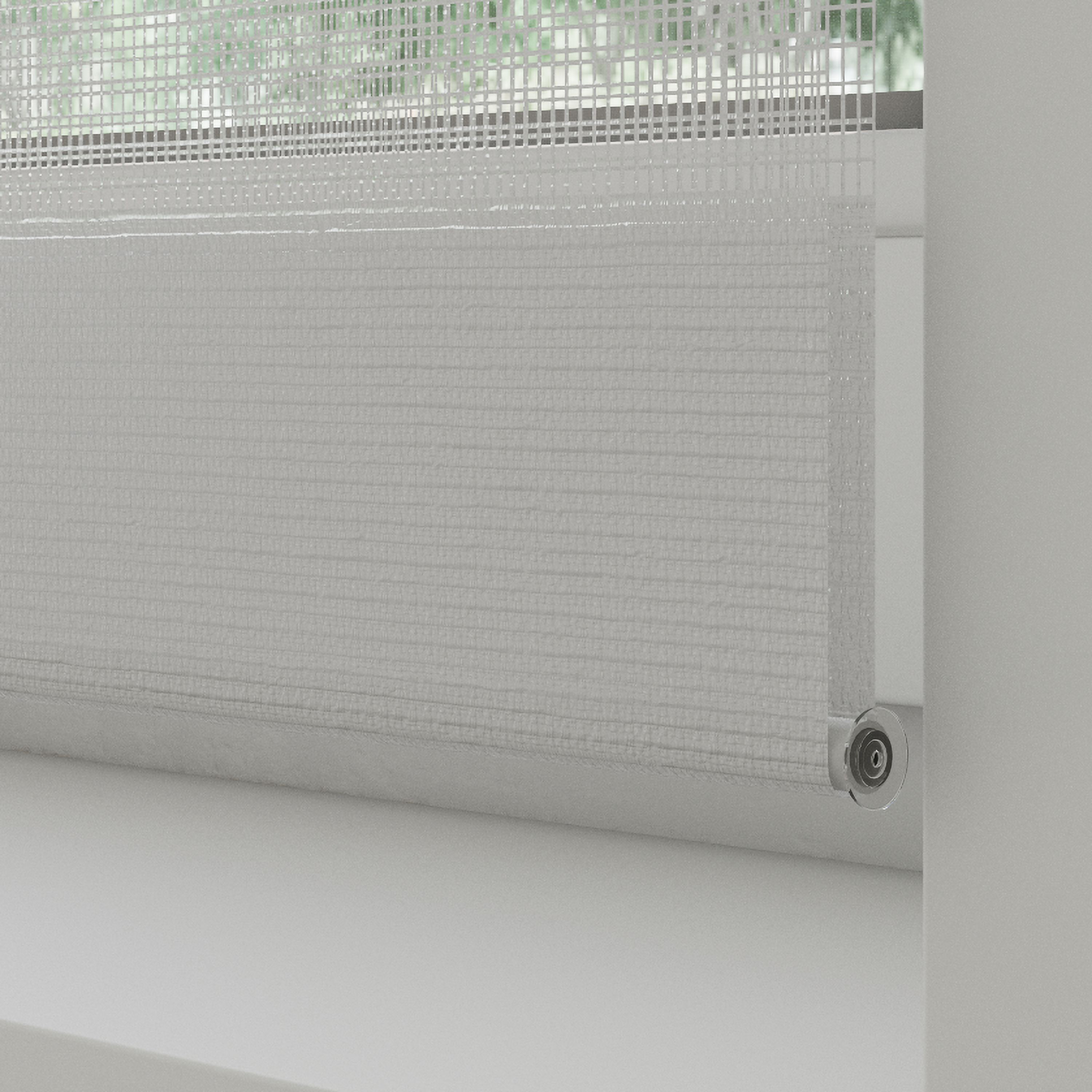 Estor enrollable noche/día 5% Rumba de 180x190 poliéster liso blanco INSPIRE con cadena - 10