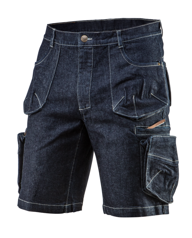 Krótkie spodenki robocze męskie niebieskie Denim r.M/50 NEO TOOLS