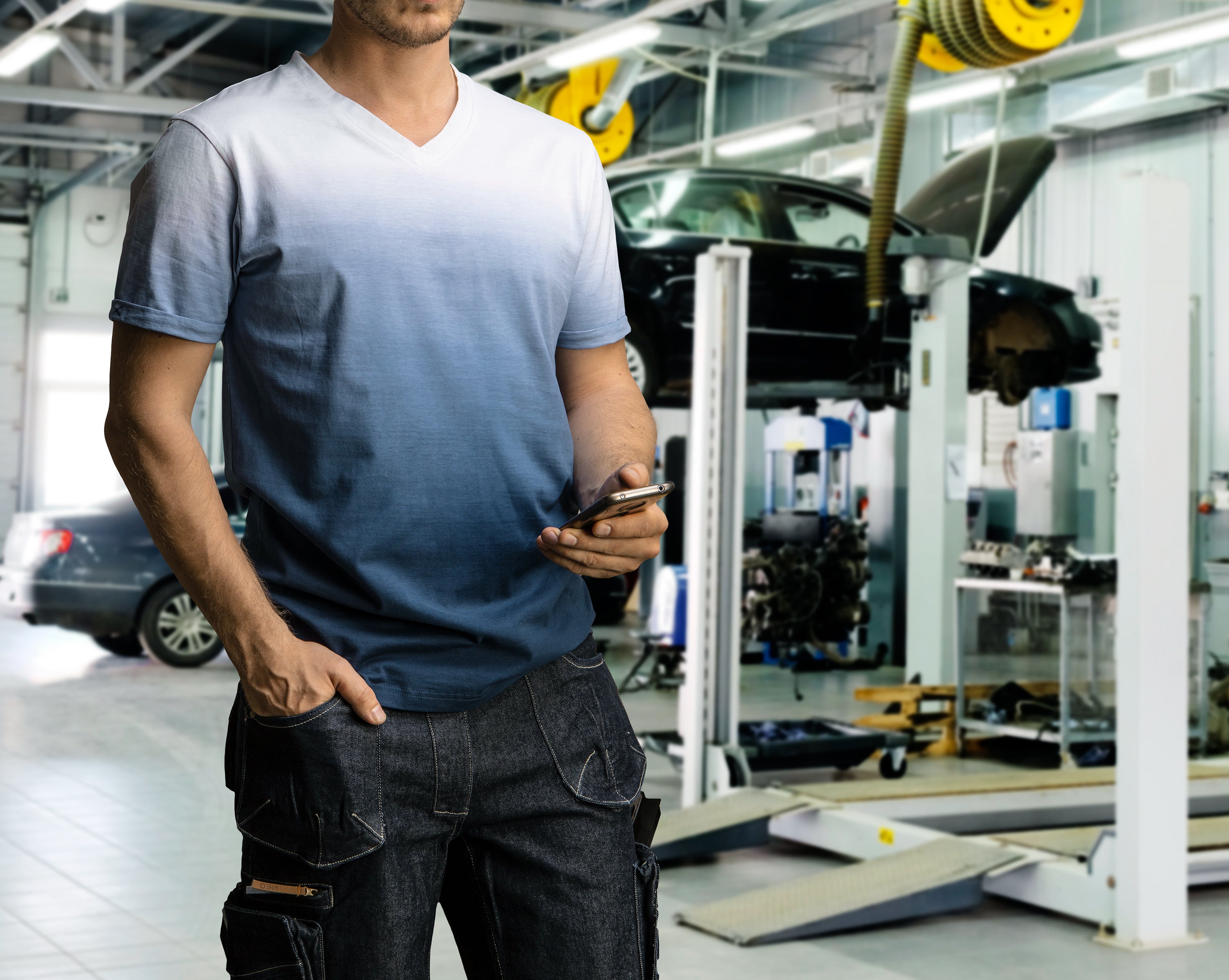 Krótkie spodenki robocze męskie niebieskie Denim r. XL/54 NEO TOOLS - 3