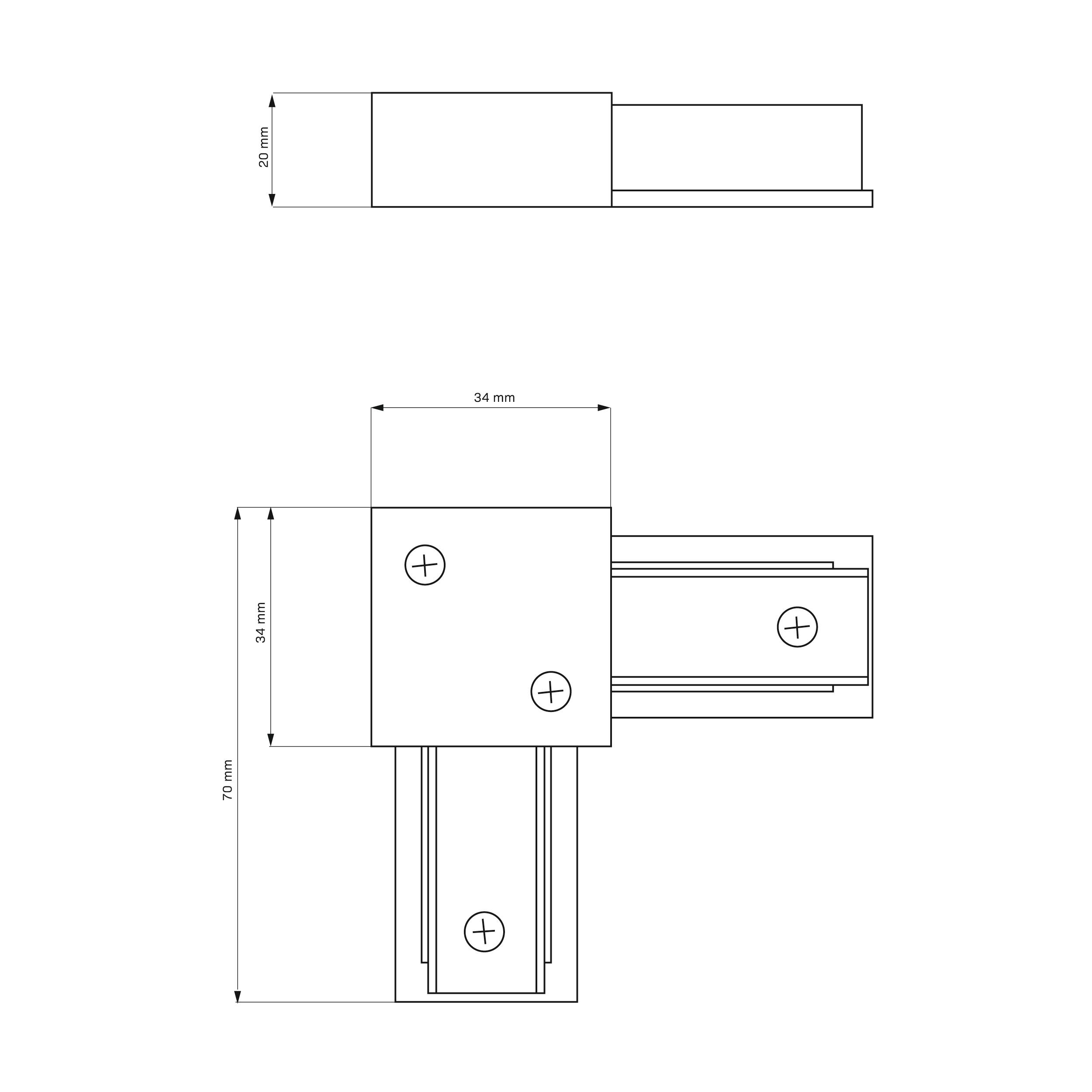 Łącznik 1F czarny kątowy Goldlux - 5