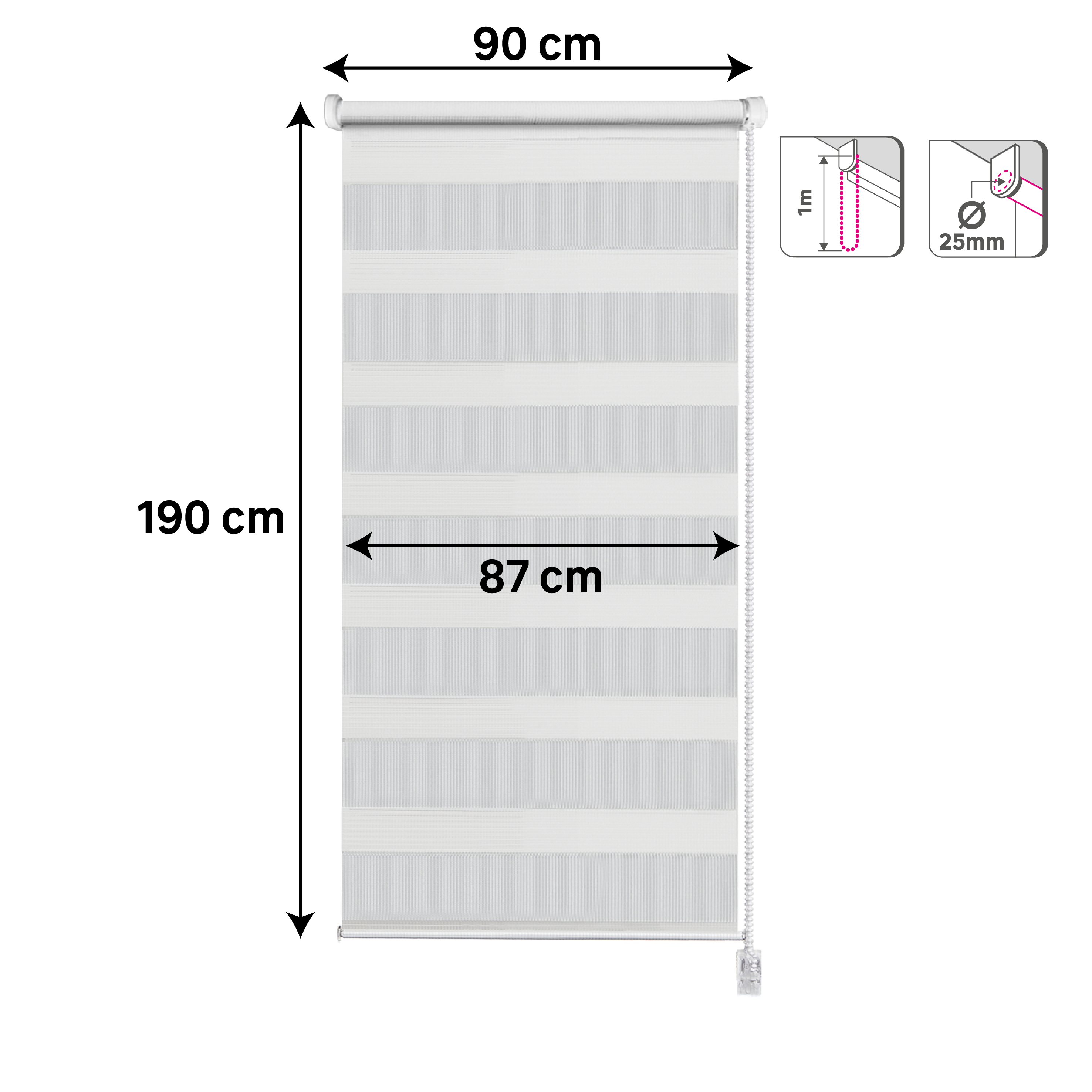 Estore de rolo noite e dia Rumba 90 x 190 cm granit Inspire - 5